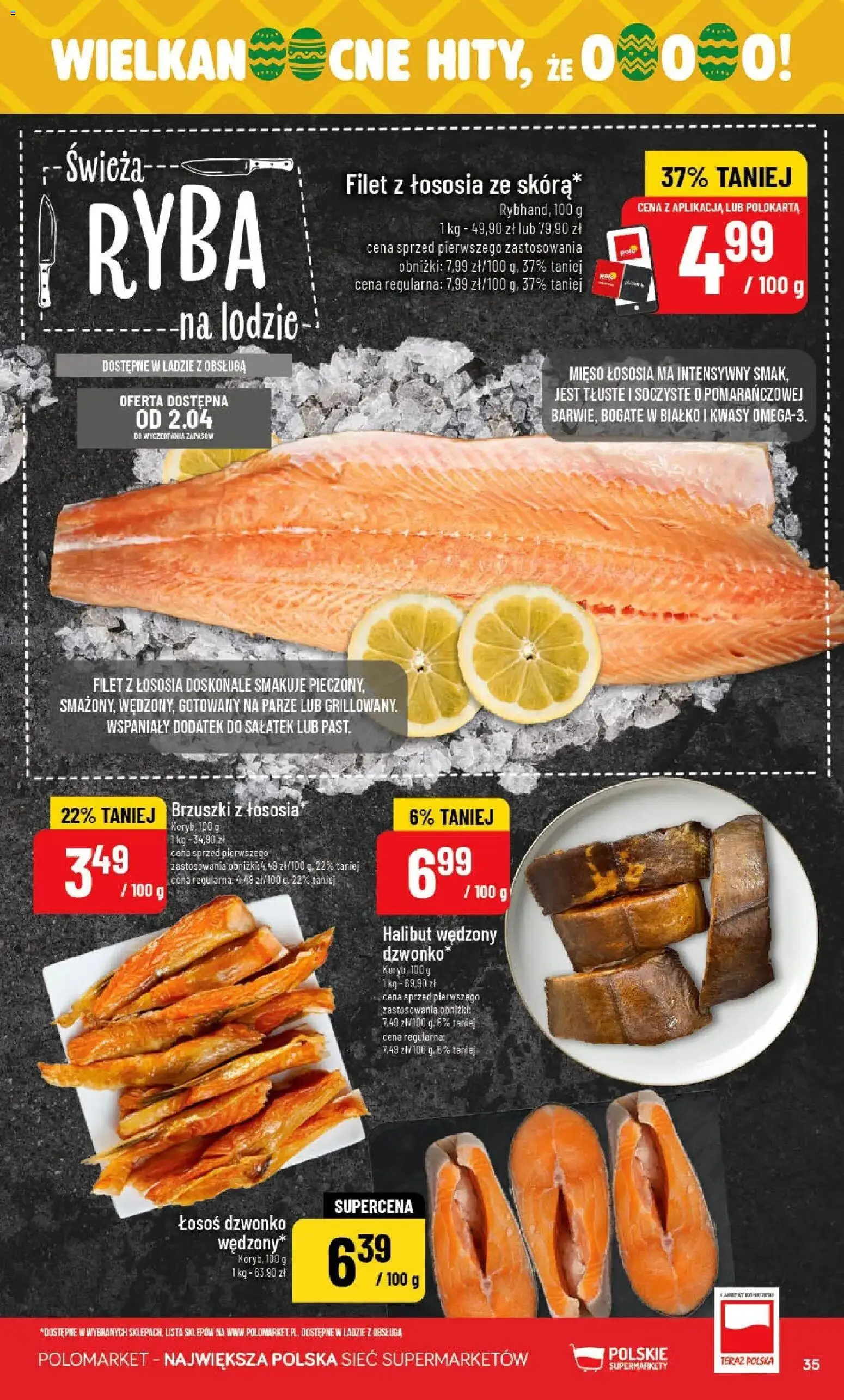 POLOmarket gazetka od 01.04.2026 | Strona: 35 | Produkty: Mięso, Łosoś, Filet z łososia, Ryba