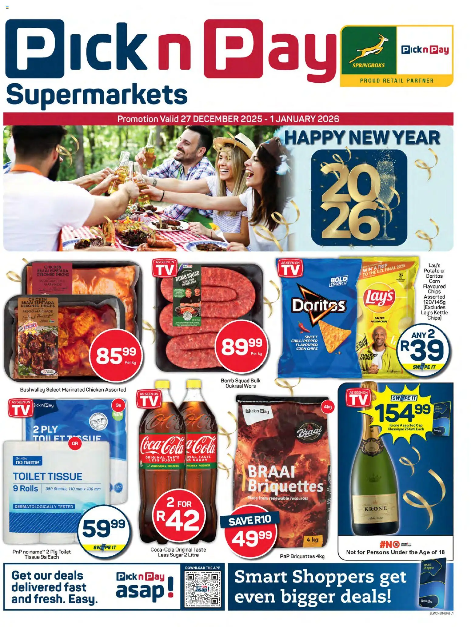 New Pick n Pay catalogue – valid from 27.12.2025 | Page: 1 | Products: Pork, Sugar, Pepper, Chilli