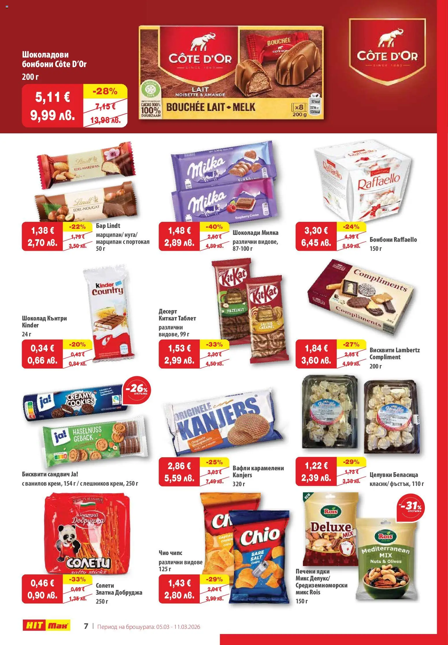 {H1} | Страница: 8 | Продукти: Портокал, Таблет, Печени ядки, Бисквити