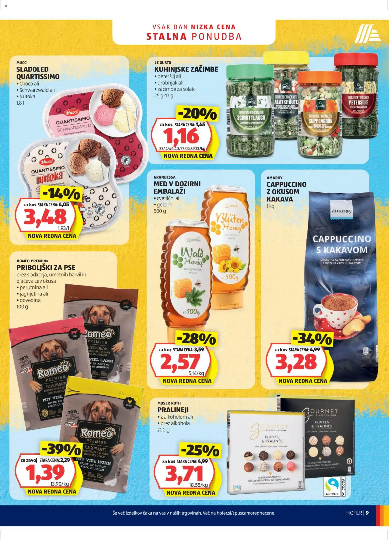 Novi Hofer katalog ponudbe – veljaven od 21.01.2026 | Stran: 9 | Izdelki: Kos, Priboljški, Sladoled, Zacimbe