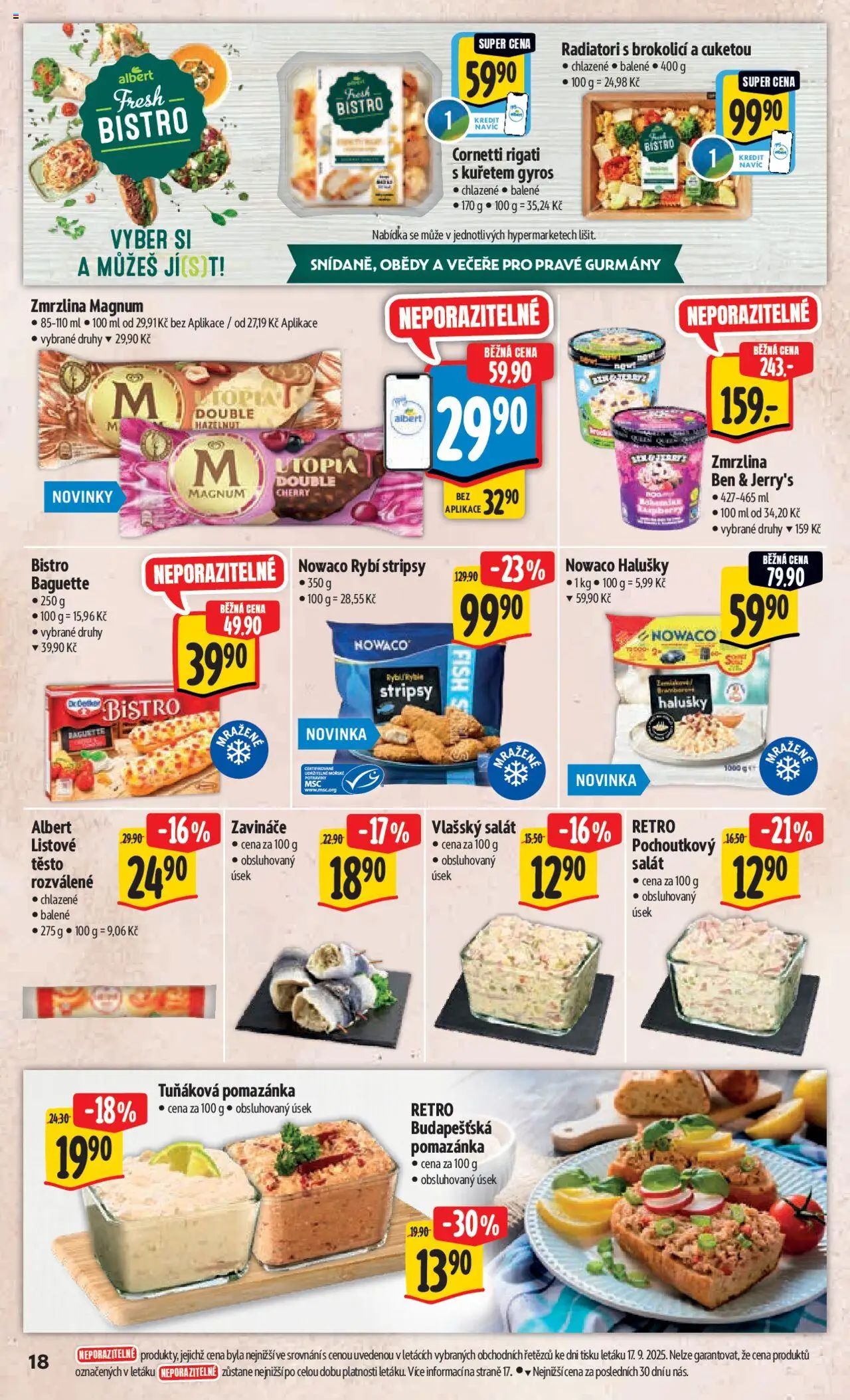 Albert leták - Hypermarket od 24.09.2025 | Strana: 26 | Produkty: Gyros, Zmrzlina, Pomazánka, Těsto