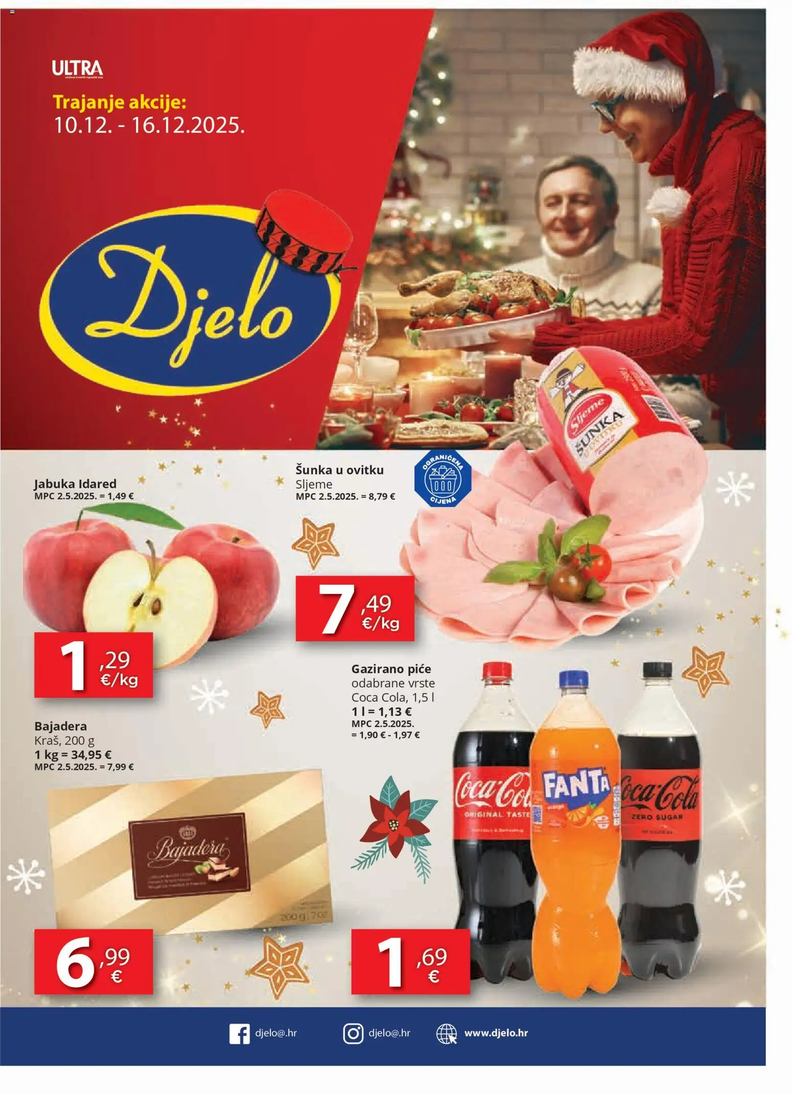 Djelo katalog | vrijedi od 10.12.2025 | Stranica: 1 | Proizvodi: Coca cola, Fanta, Šunka, Jabuka