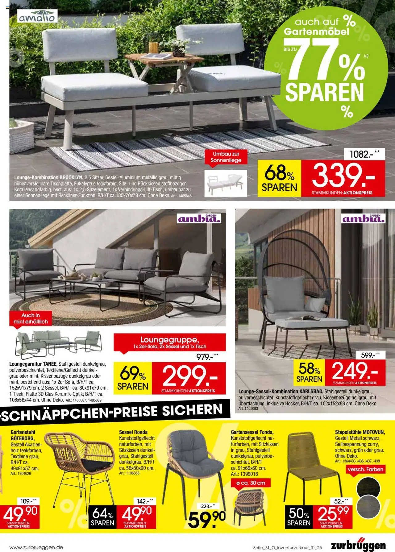 Zurbrüggen Inventurverkauf - gültig ab dem 04.08.2025 | Seite: 33 | Produkte: Sessel, Tisch