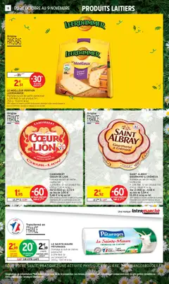 Intermarché - Prévisualisation de CAMEMBERT COEUR DE LION, fromage au lait de vache pasteurisé à 21% Mat. Gr sur produit fini 250 g valide à partir de 28.10.2025 | Page: 6 | Produits: Fromage de chèvre, Lait, Fromage, Camembert