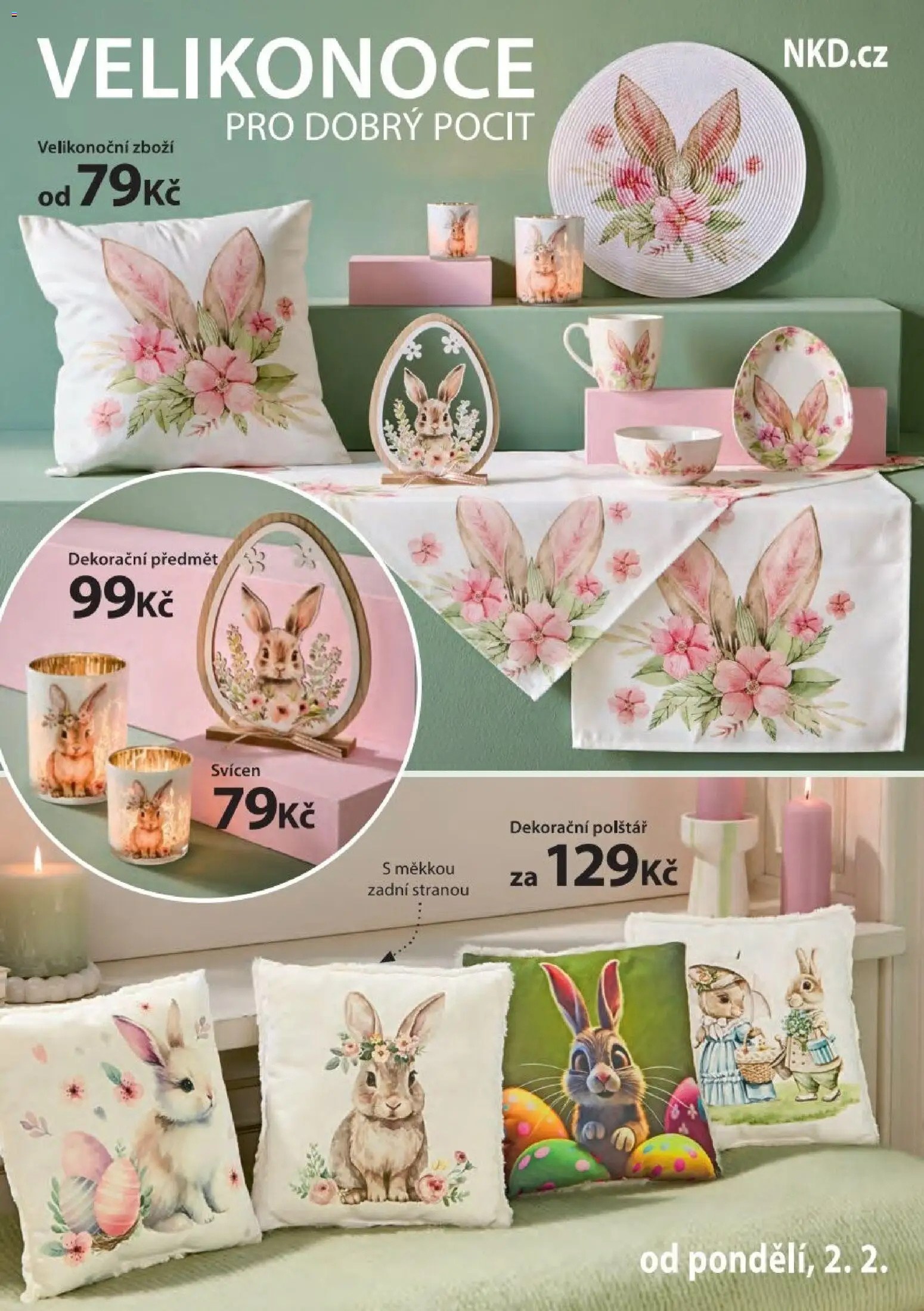 NKD leták - Velikonoce od 02.02.2026 | Strana: 3 | Produkty: Svícen, Polštář