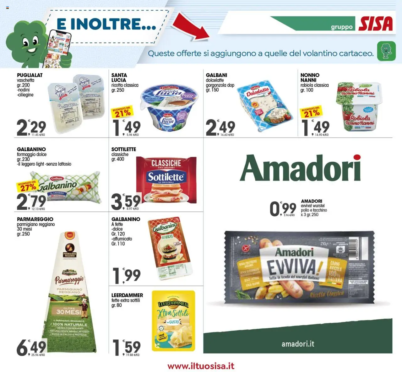 Volantino SISA del 12.09.2025 | Pagina: 12 | Prodotti: Formaggio, Wurstel, Ricotta, Robiola