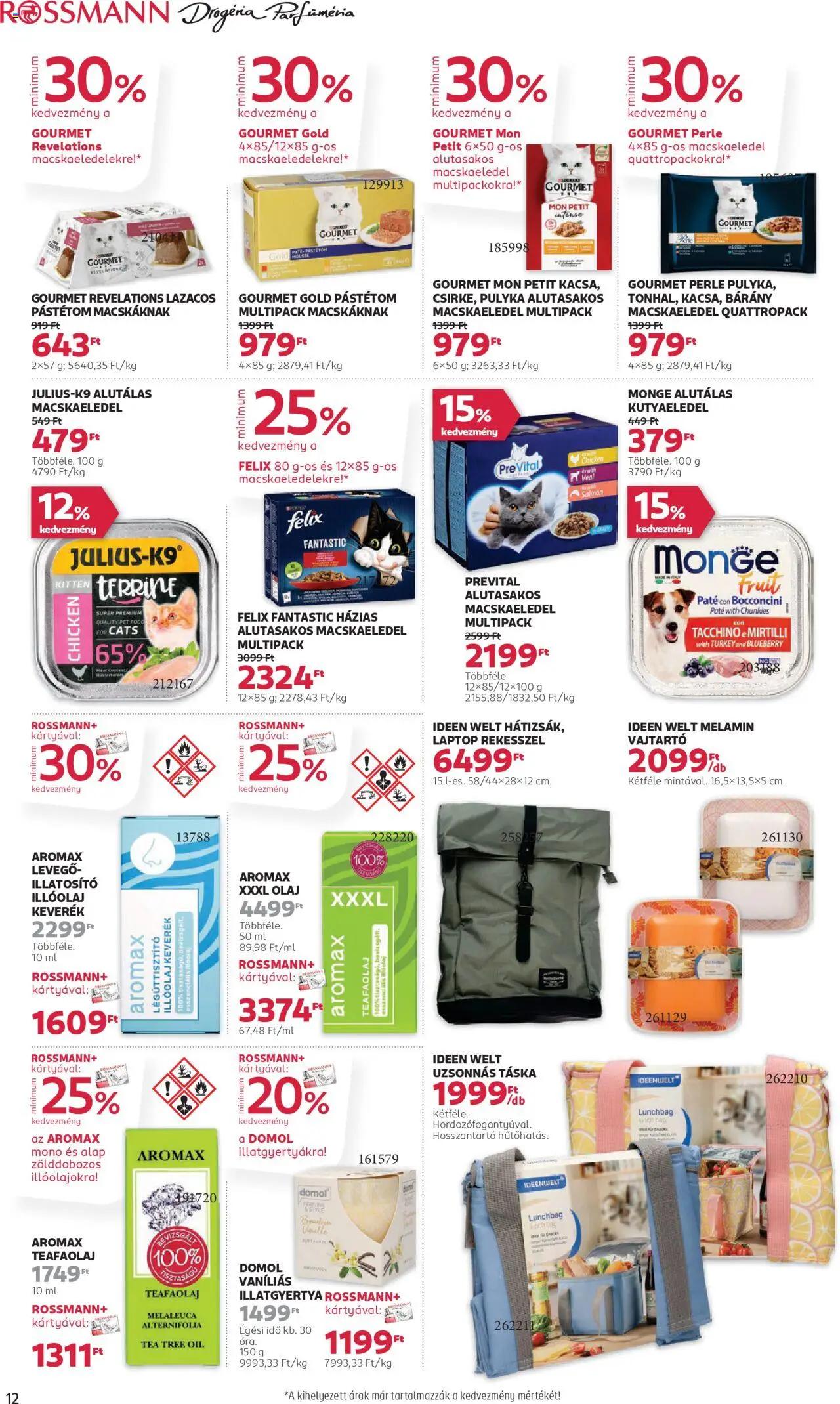 Rossmann akciós ujság - amely érvényes a következő dátumtól: 11.08.2025 | Oldal: 14 | Termékek: Laptop, Macskaeledel, Vajtartó, Pástétom