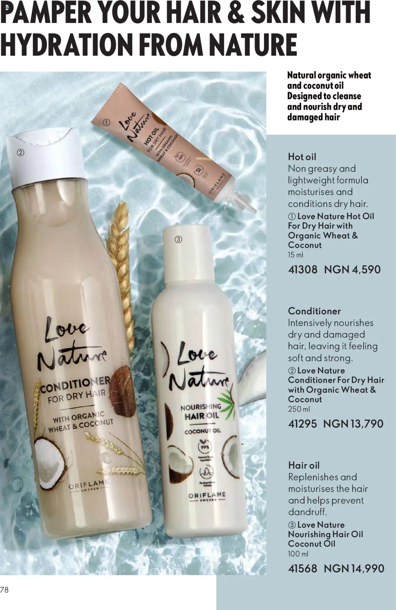 Oriflame - Catalogue  valid from 01.07.2025 | Page: 78 | Products: Conditioner, Hair oil, Kuhača, Oil