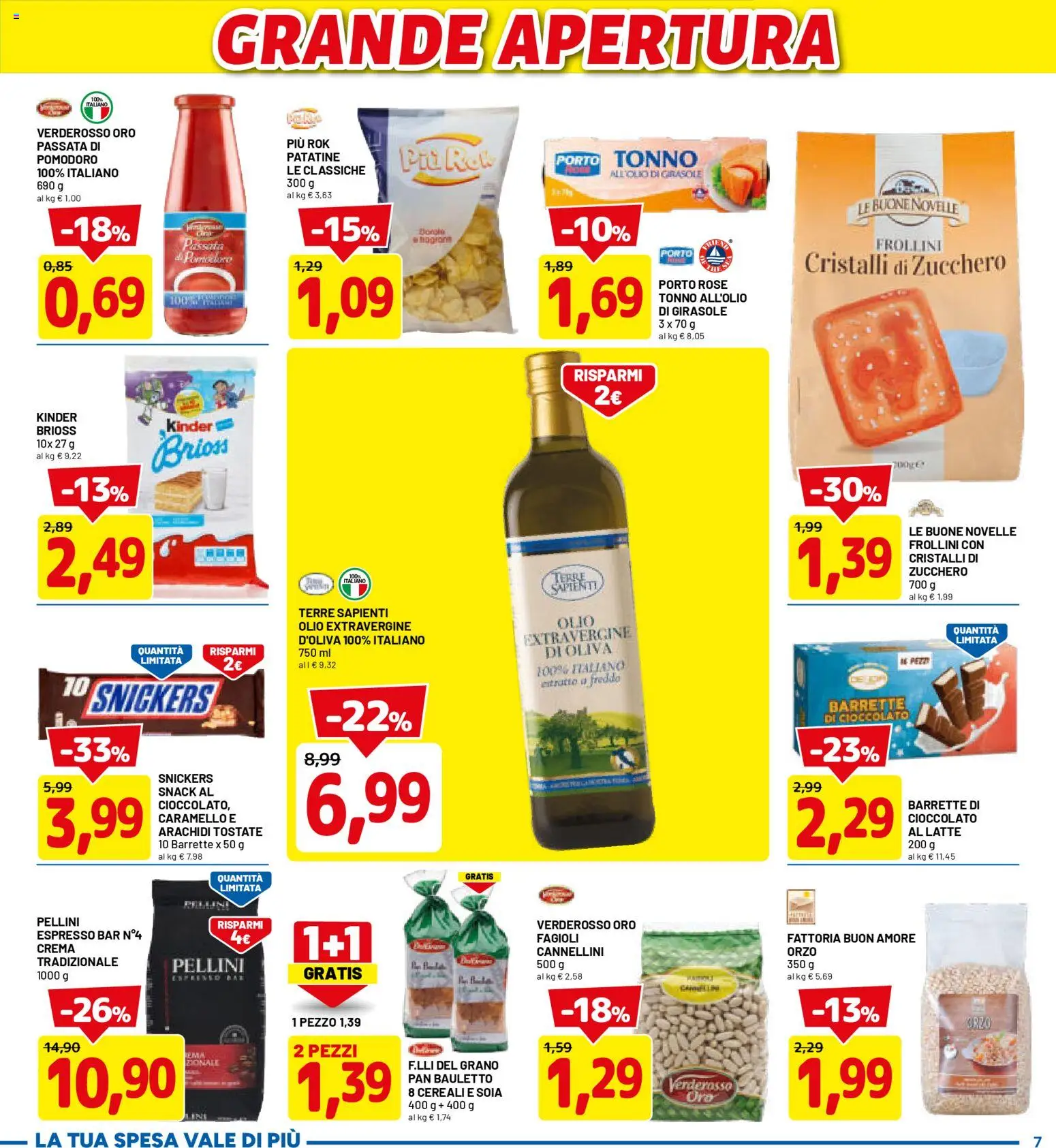 Volantino D Più del 12.02.2026 | Pagina: 7 | Prodotti: Patatine, Zucchero, Latte, Tonno