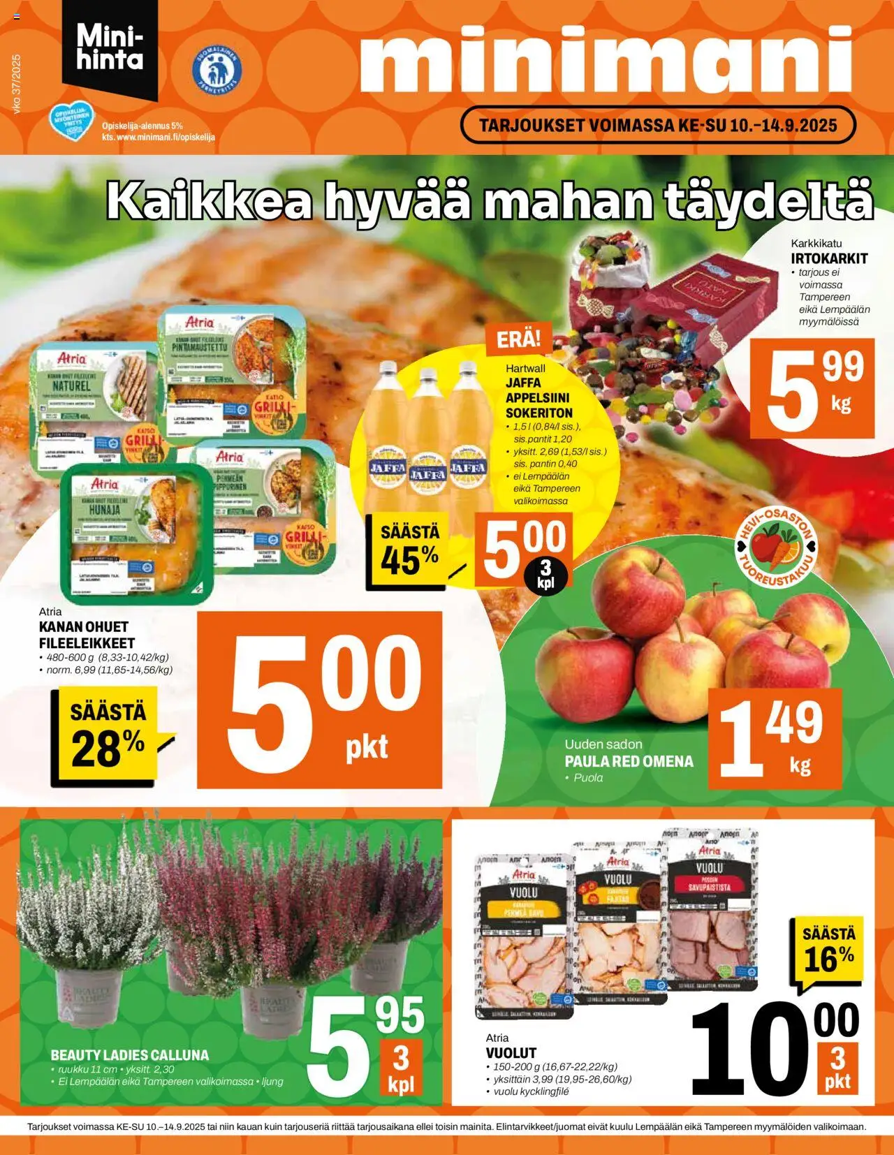 Minimani tarjoukset – voimassa 10.09.2025 alkaen | Sivu: 1 | Tuotteet: Irtokarkit, Grilli, Hunaja
