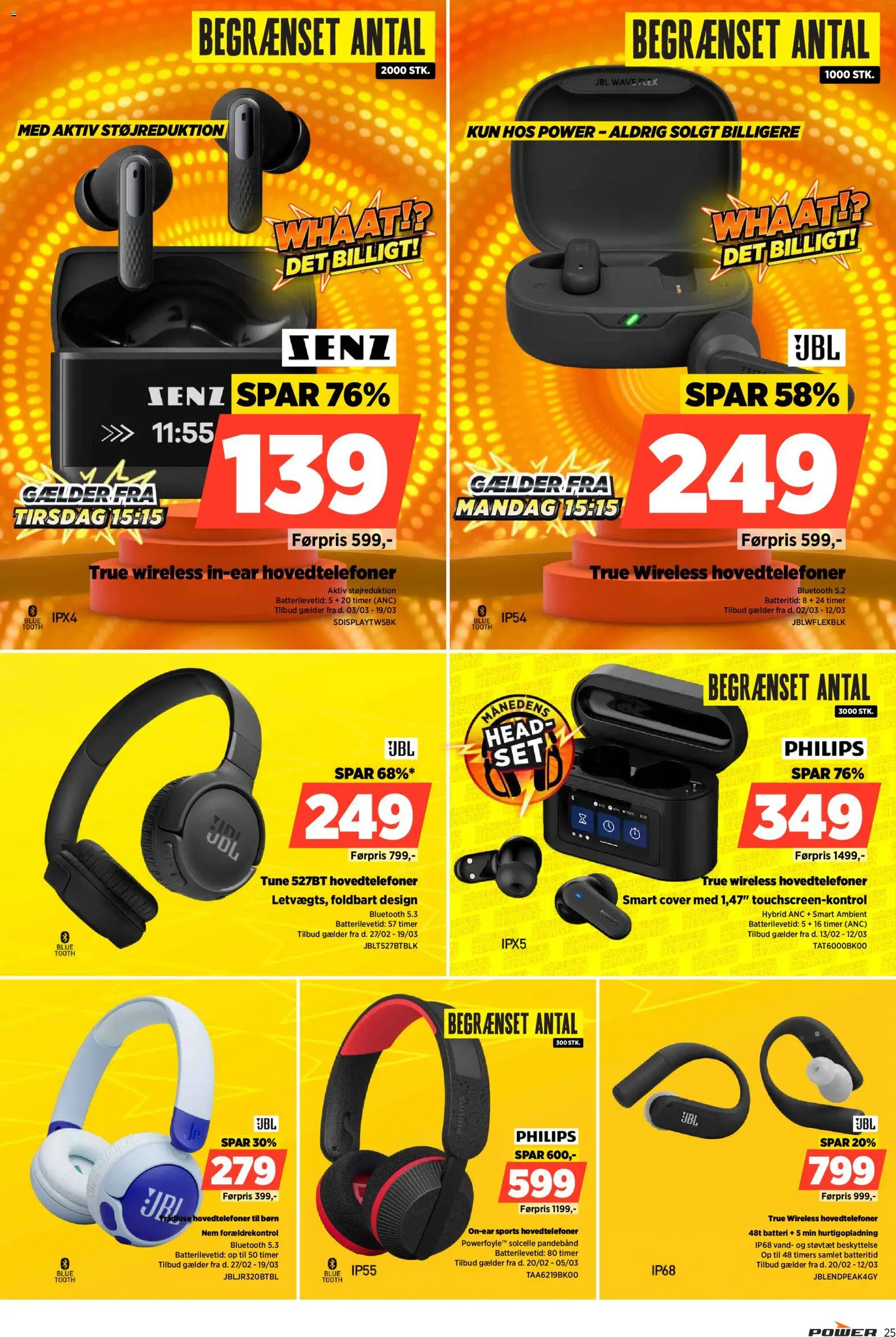 Power tilbudsavis – gyldig fra 27.02.2026 | Side: 25 | Produkter: Hovedtelefoner, Batteri