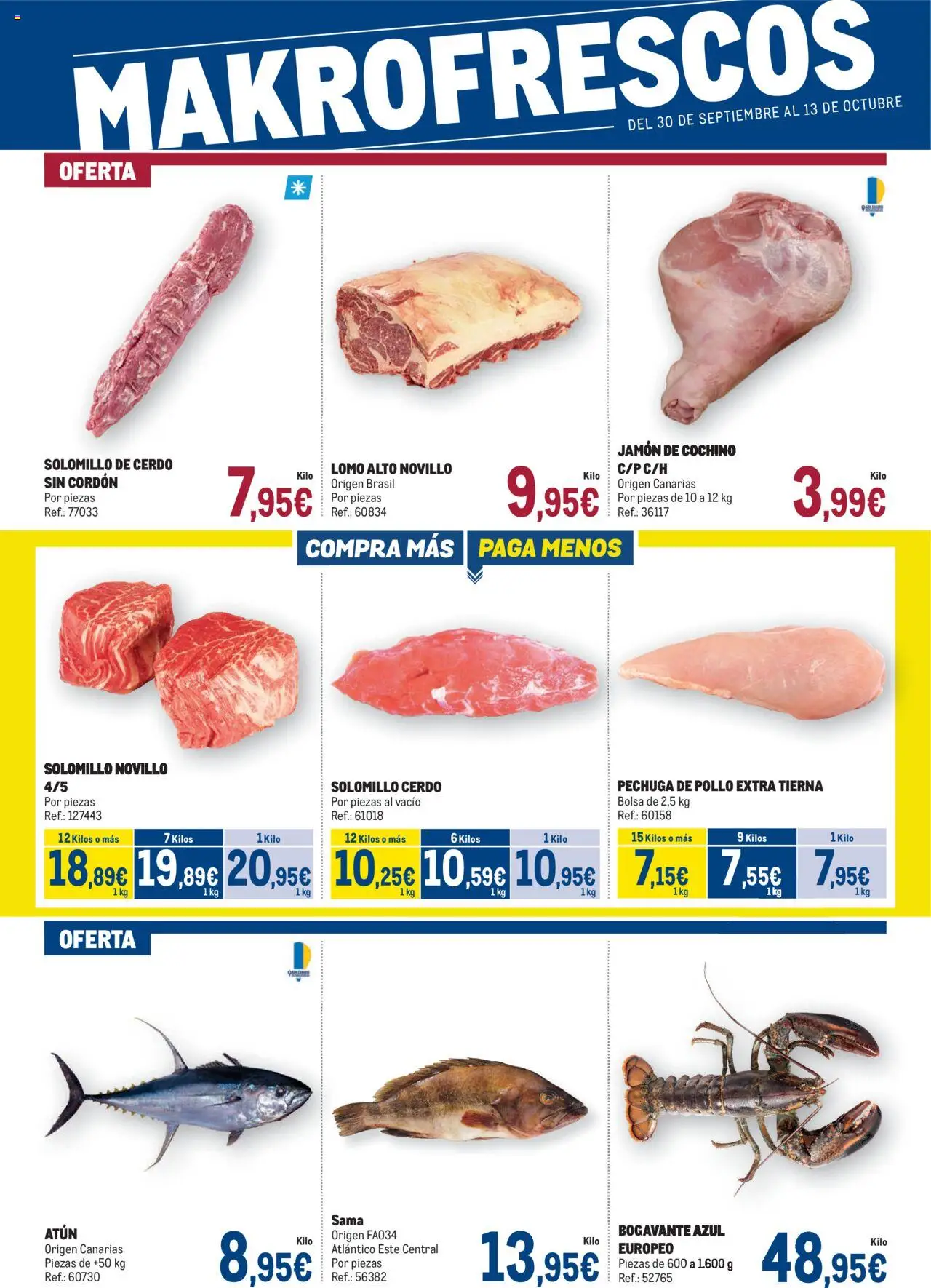 Makro - Fresco │ válido desde el 30.09.2025 | Página: 1 | Productos: Solomillo de cerdo, Jamón, Cerdo, Bolsa