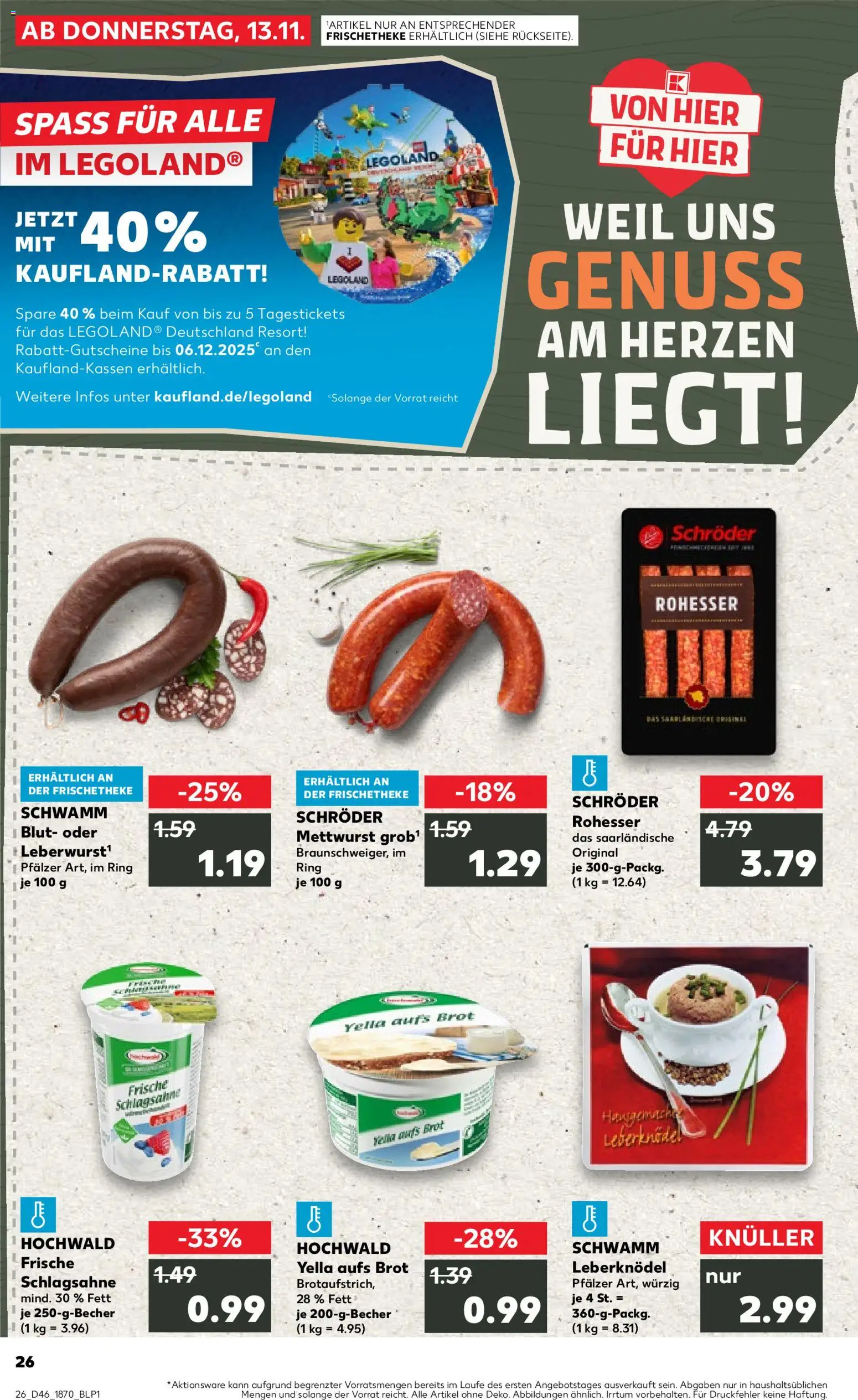Kaufland prospekt Völklingen	 – gültig ab 13.11.2025 | Seite: 26 | Produkte: Schlagsahne, Brot