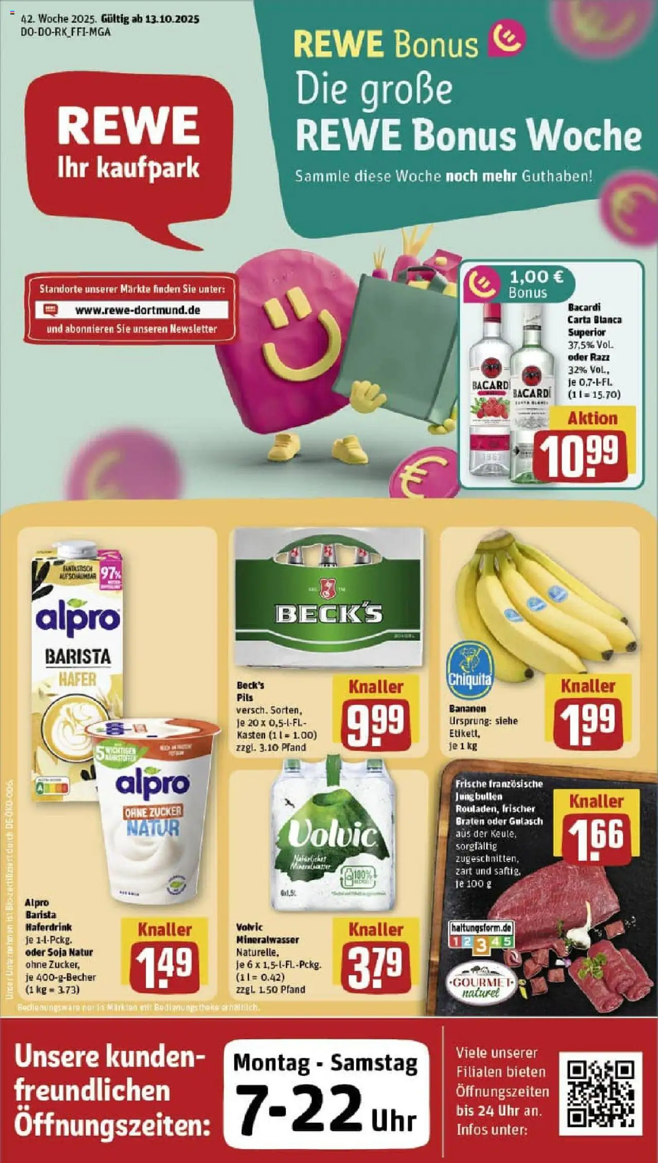 Rewe prospekt Wuppertal	 – gültig ab 13.10.2025 | Seite: 1 | Produkte: Theke, Pils, Gulasch, Uhr