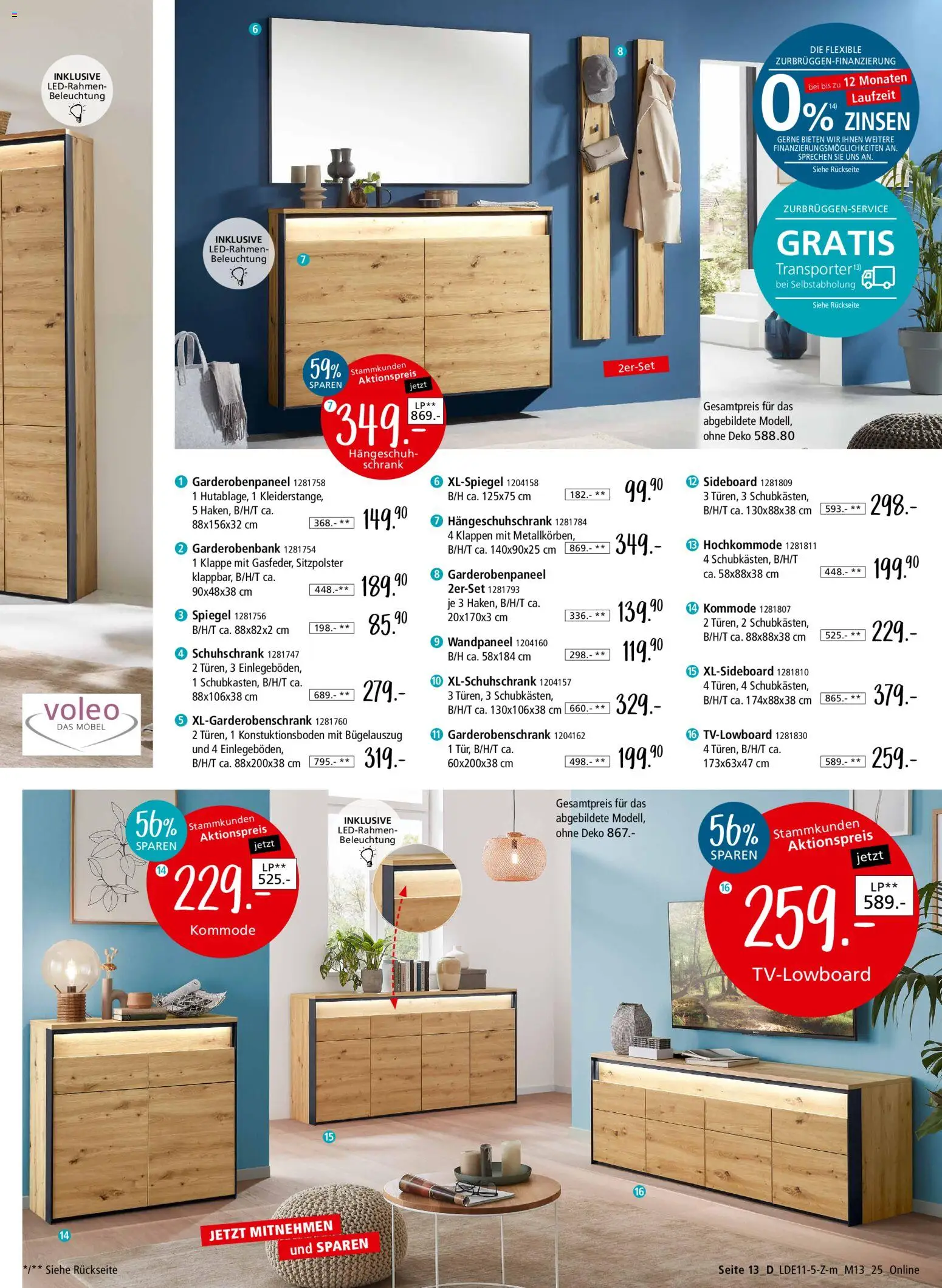 Zurbrüggen Z2-Junges Wohnen – gültig ab 08.11.2025 | Seite: 33 | Produkte: Sideboard, Kommode, Schrank, Spiegel