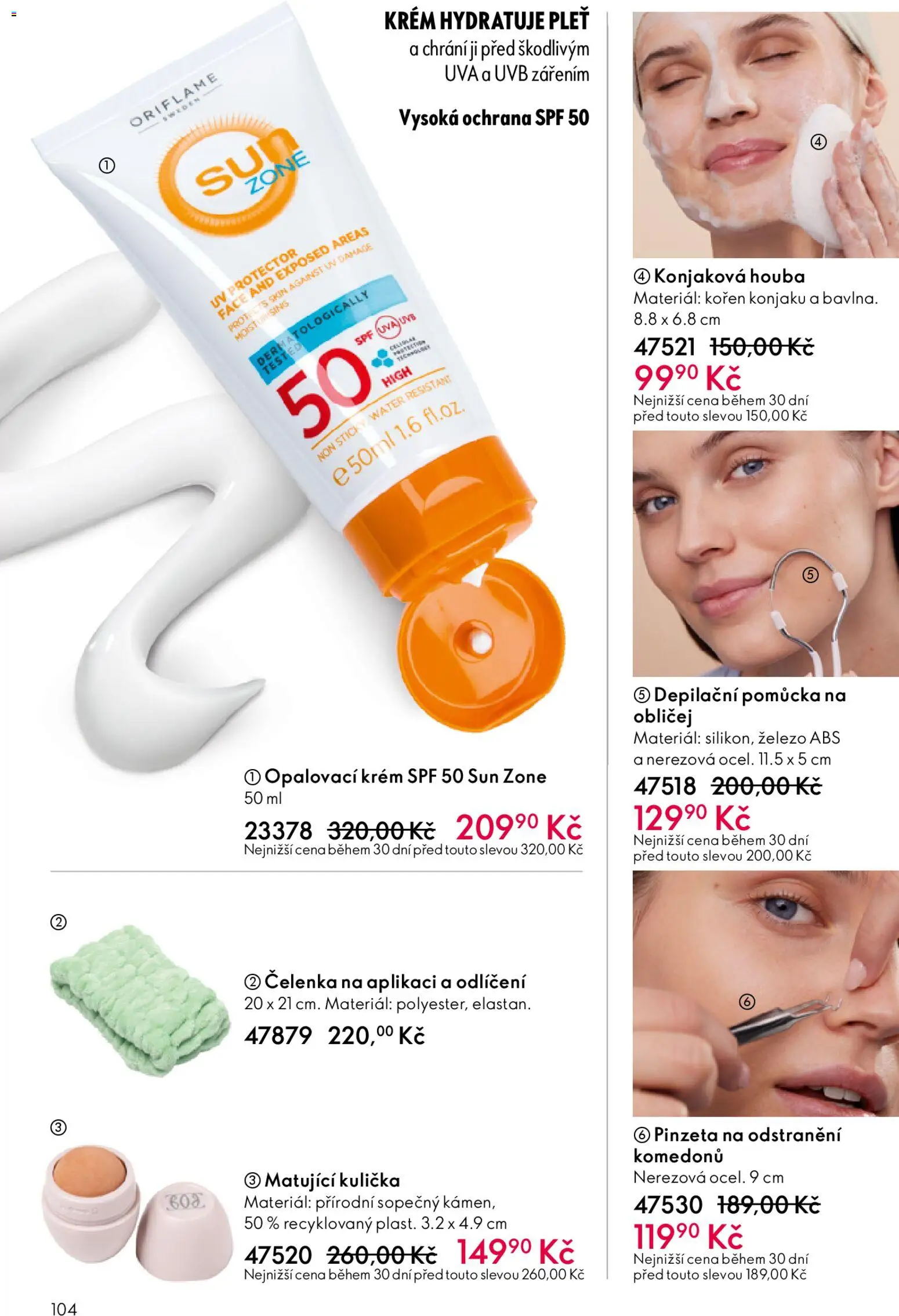 Oriflame katalog č.01/2026 od 30.12.2025 | Strana: 104 | Produkty: Opalovací krém, Čelenka, Krém