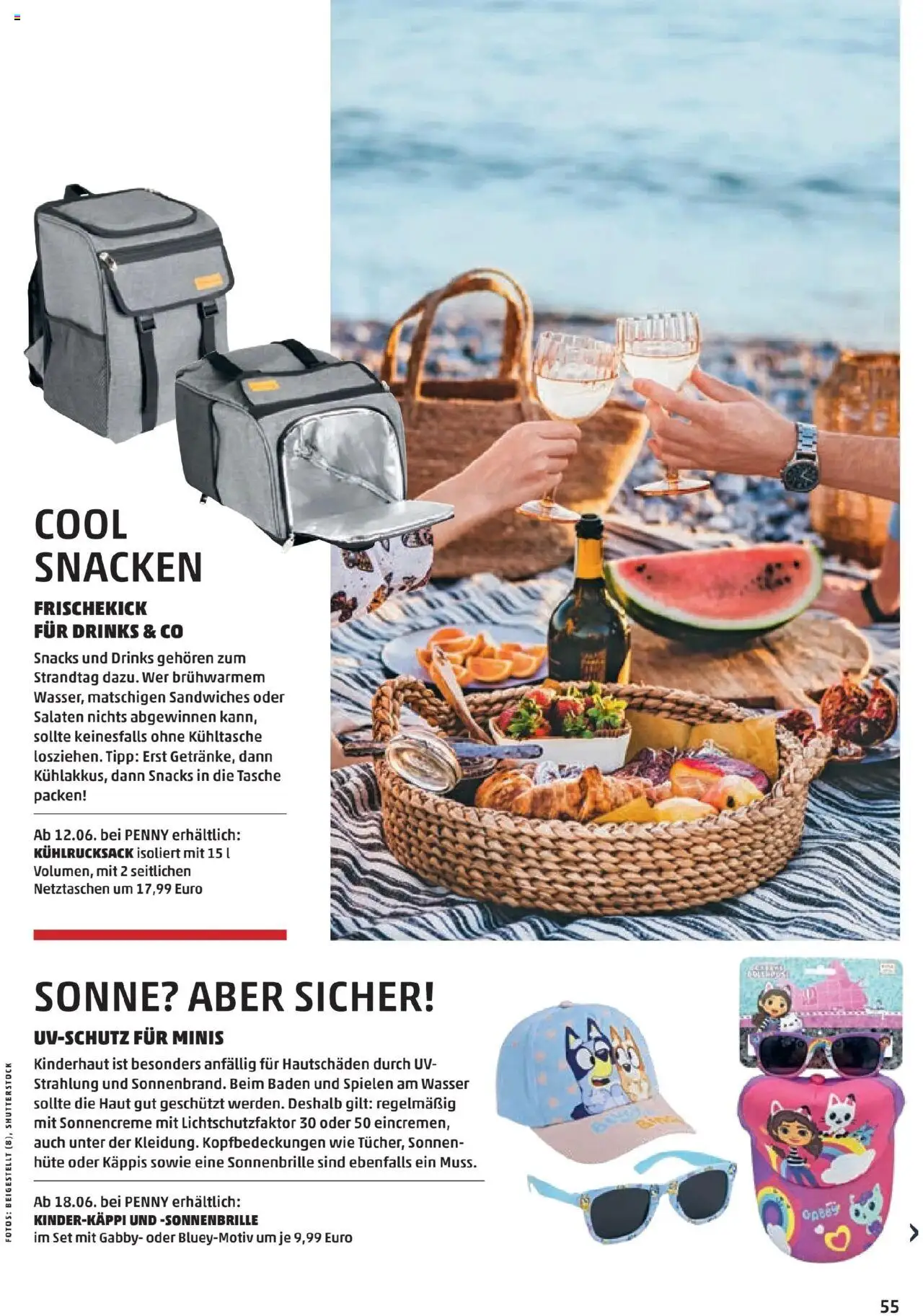 Penny Markt So Schmeckt's - Sommer 2025 gültig ab 01.06.2025 | Seite: 55 | Produkte: Wasser, Tasche, Sonnencreme