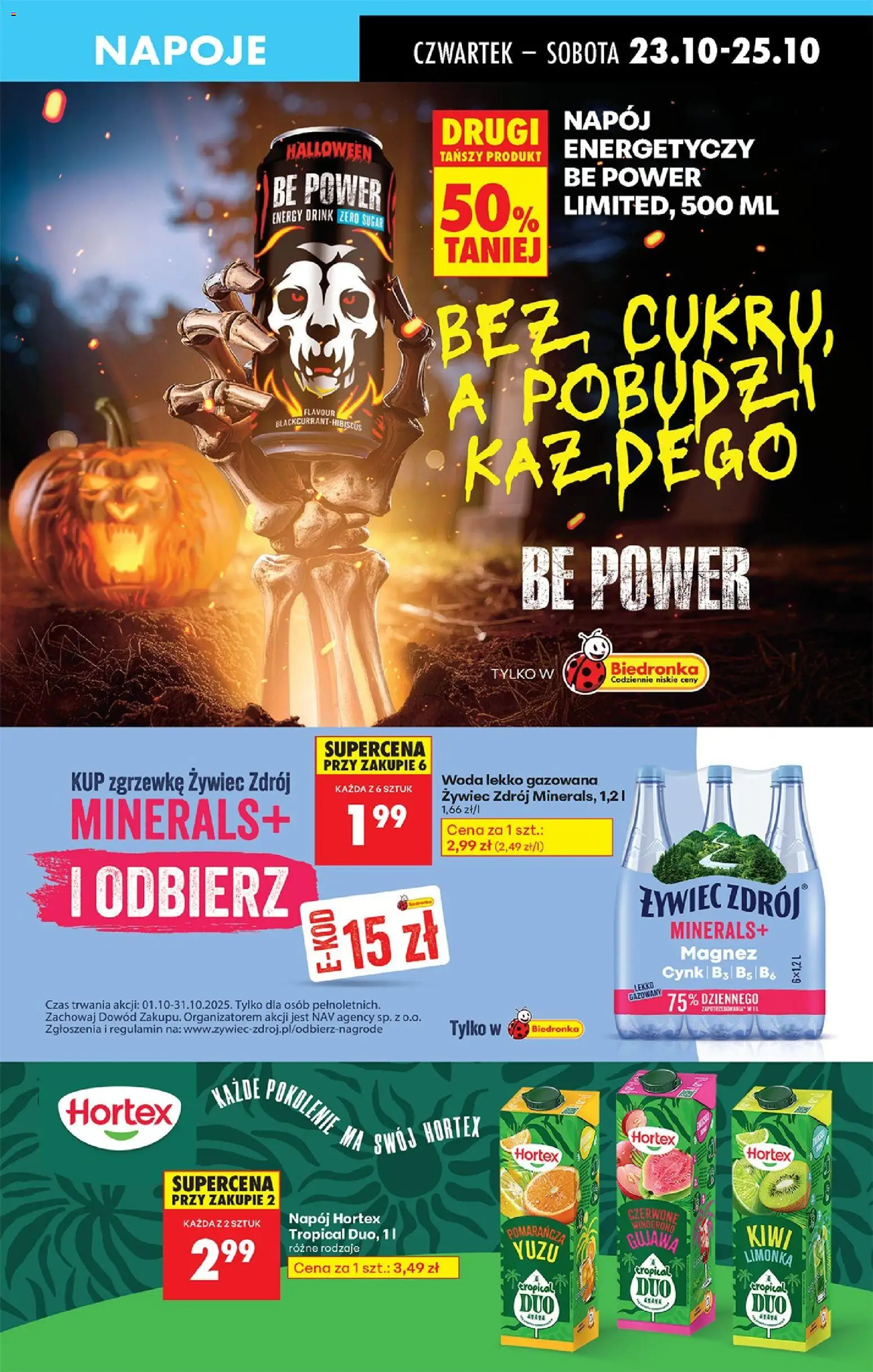 Biedronka gazetka - Oferta w tym tygodniu od 23.10.2025 | Strona: 77 | Produkty: Limonka, Winogrono, Napoje, Woda