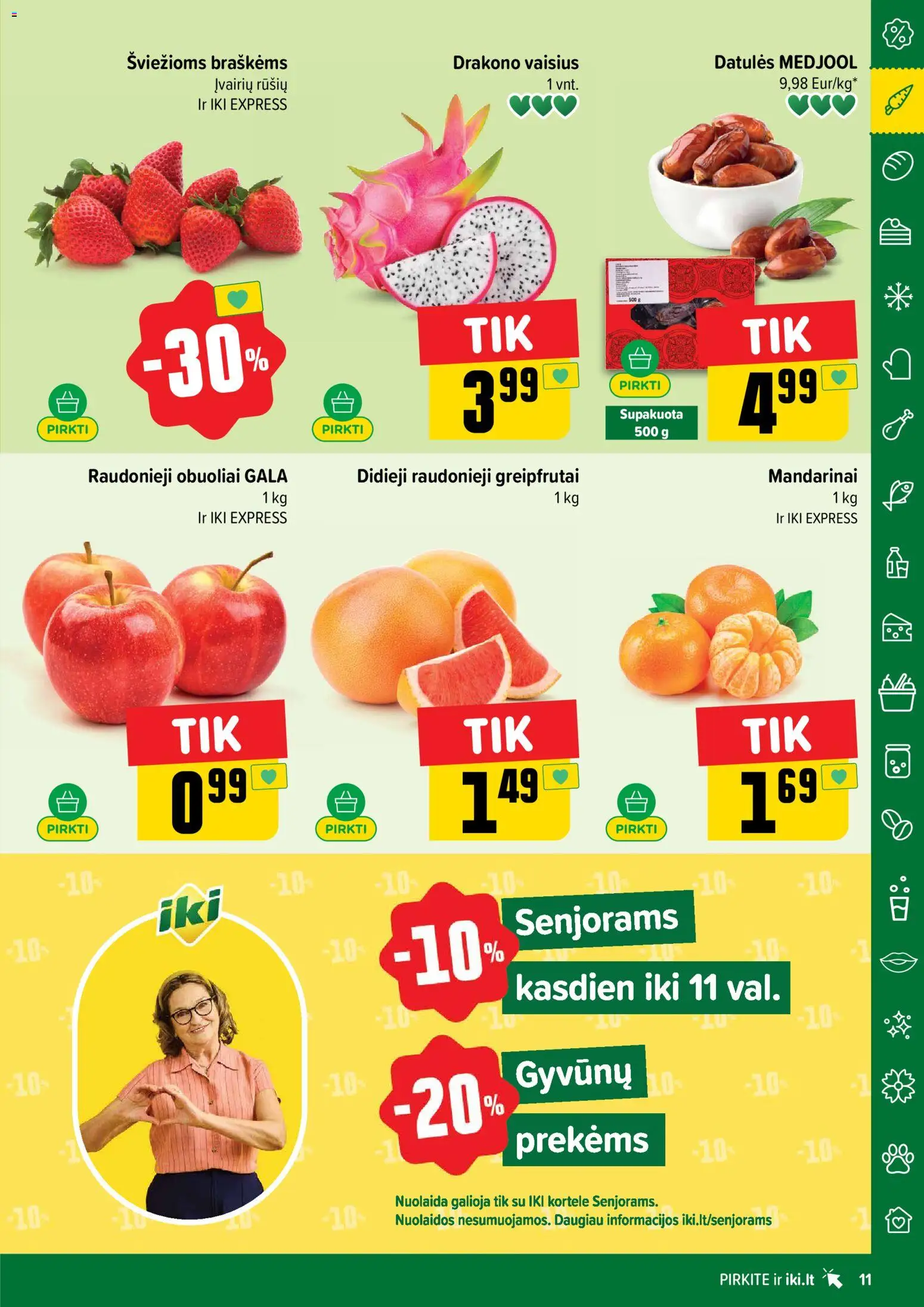 IKI akcijos nuo 02.03.2026 | Puslapis: 11 | Prekių: Obuoliai, Mandarinai