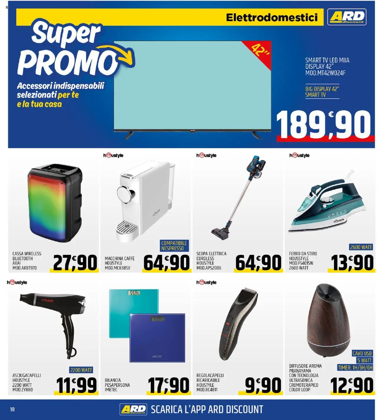 Volantino ARD Discount del 02.10.2025 | Pagina: 18 | Prodotti: Tè, smart TV, Scopa, Cavo