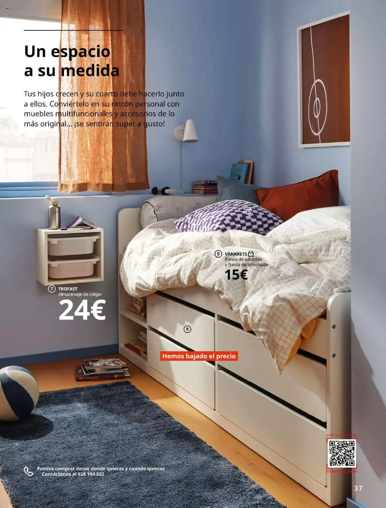 Catálogo IKEA y los niños │ válido desde el 04.02.2025 | Página: 37 | Productos: Edredón, Muebles, Funda, Almohada