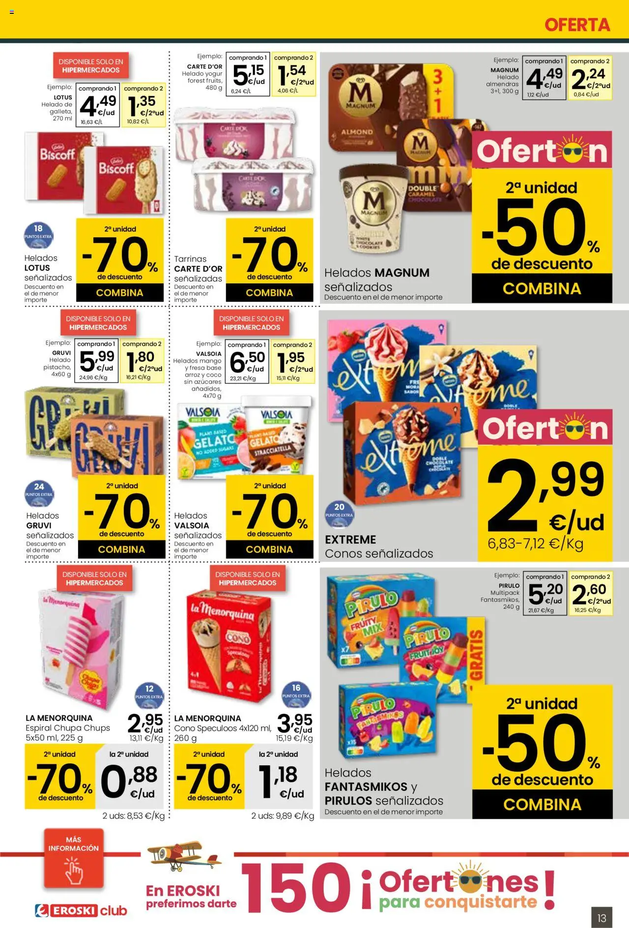 Eroski folleto │ válido desde el 29.05.2025 | Página: 13 | Productos: Yogur, Arroz, Τυρόπιτα, Helado