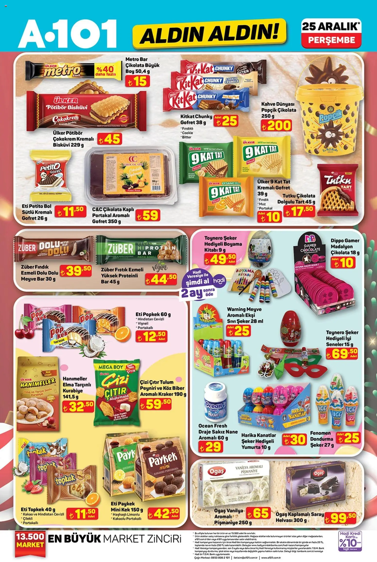 A101 Katalog Aldın Aldın - 25.12.2025 tarihinden itibaren geçerlidir | Sayfa: 7 | Ürünler: Atıştırmalık, Çikolata, Şeker, Meyve