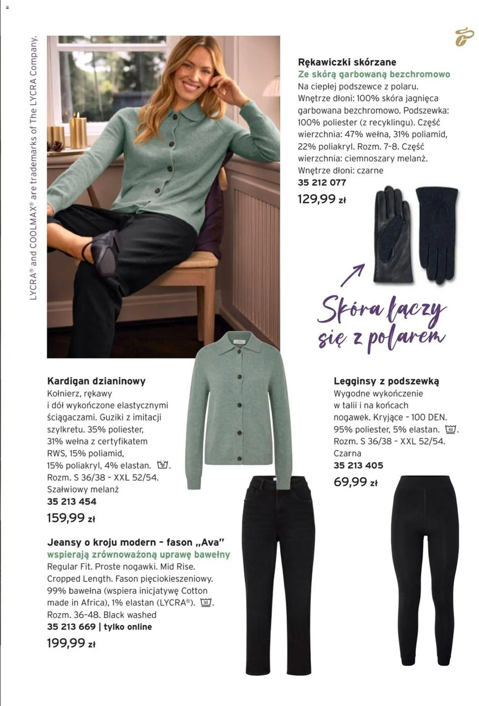 Tchibo promocje od 18.11.2025 | Strona: 15 | Produkty: Legginsy, Rękawiczki, Kardigan