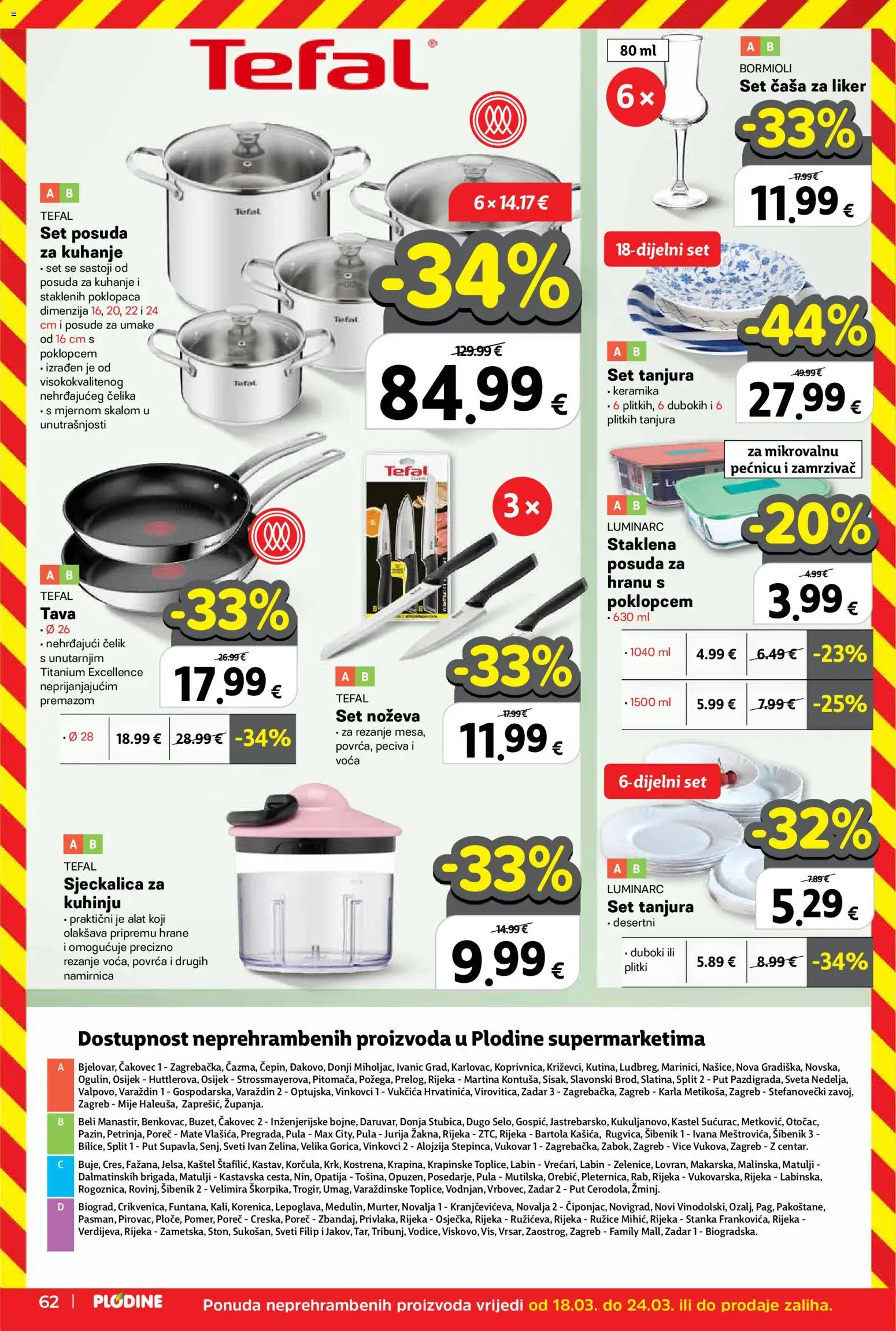 Plodine katalog | vrijedi od 18.03.2026 | Stranica: 62 | Proizvodi: Set tanjura, Alat, Liker, Zamrzivač