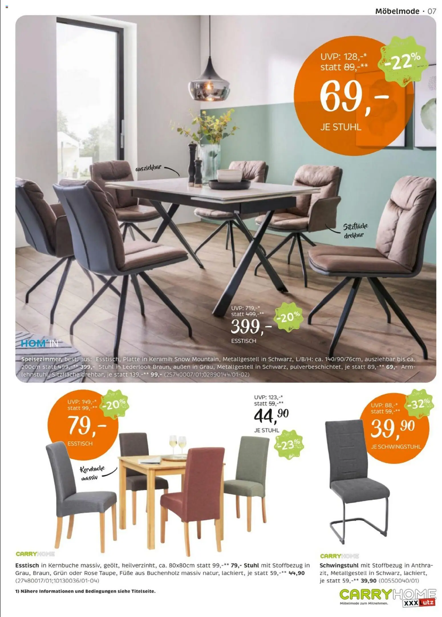 XXXLutz Carry Home gültig ab 21.04.2026 | Seite: 7 | Produkte: Stuhl