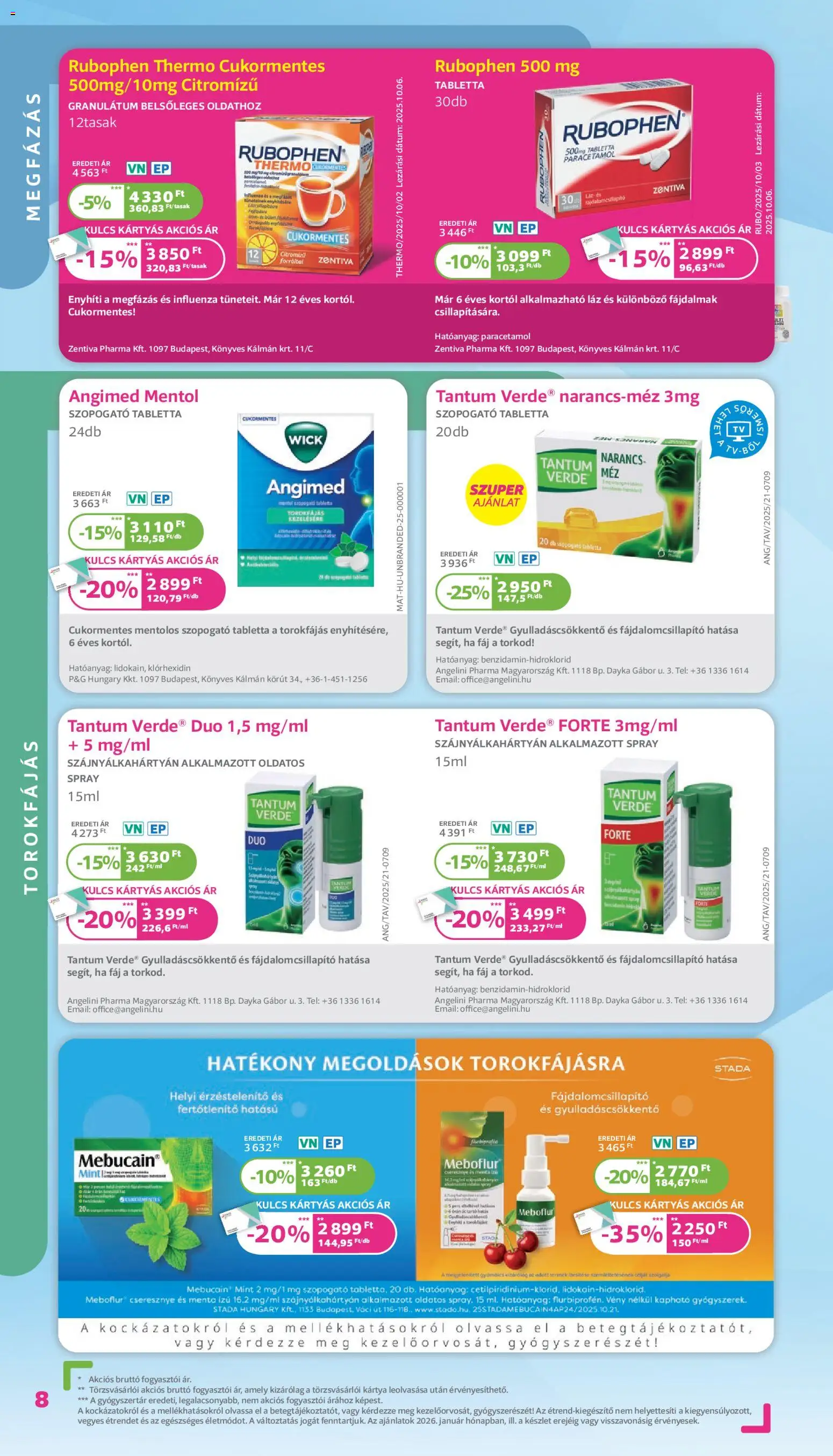 Kulcs Patika akciós ujság - amely érvényes a következő dátumtól: 01.01.2026 | Oldal: 8 | Termékek: Cseresznye, Narancs