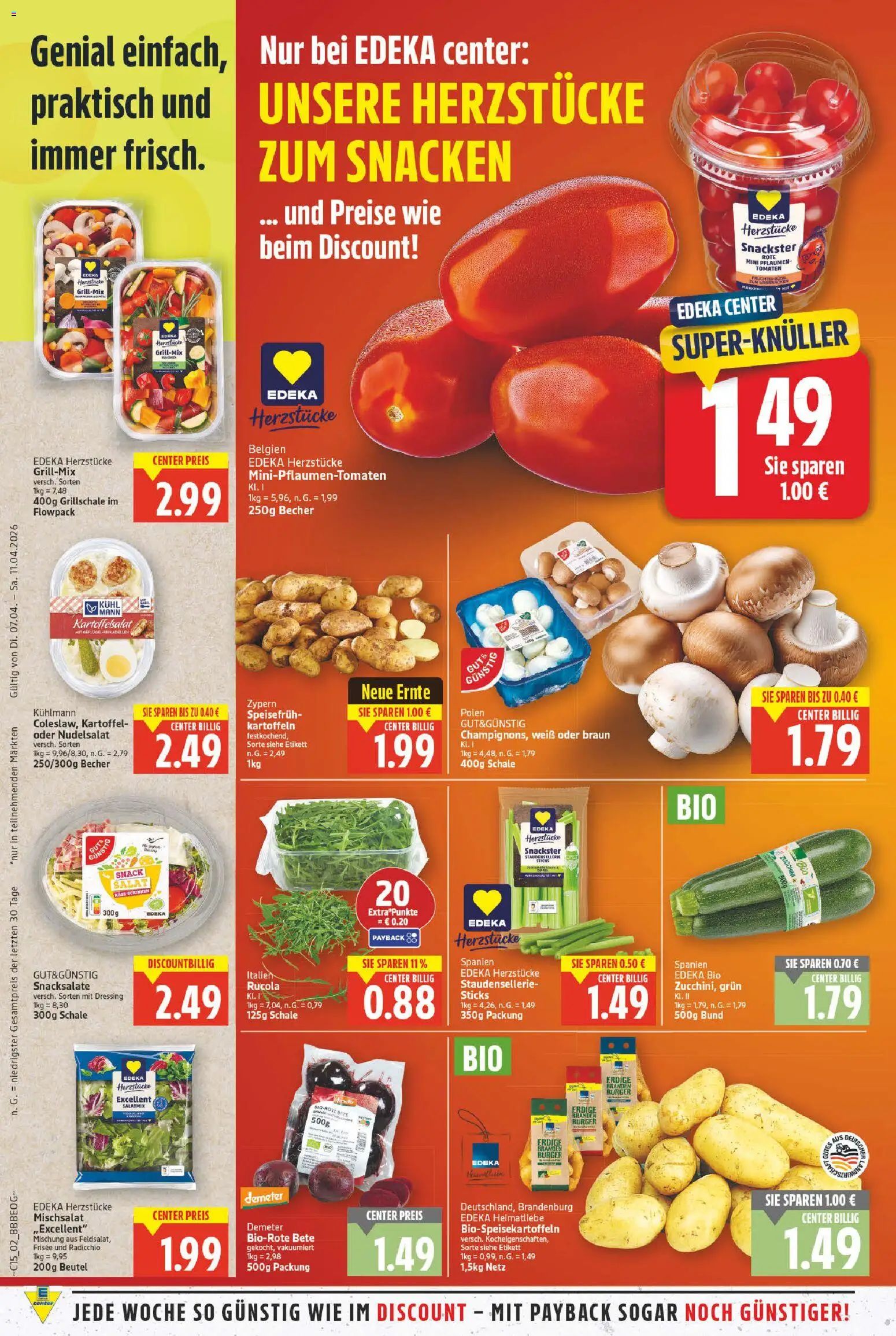 E center Prospekt 	 – gültig ab 07.04.2026 | Seite: 2 | Produkte: Dressing, Burger, Tomaten, Kartoffeln