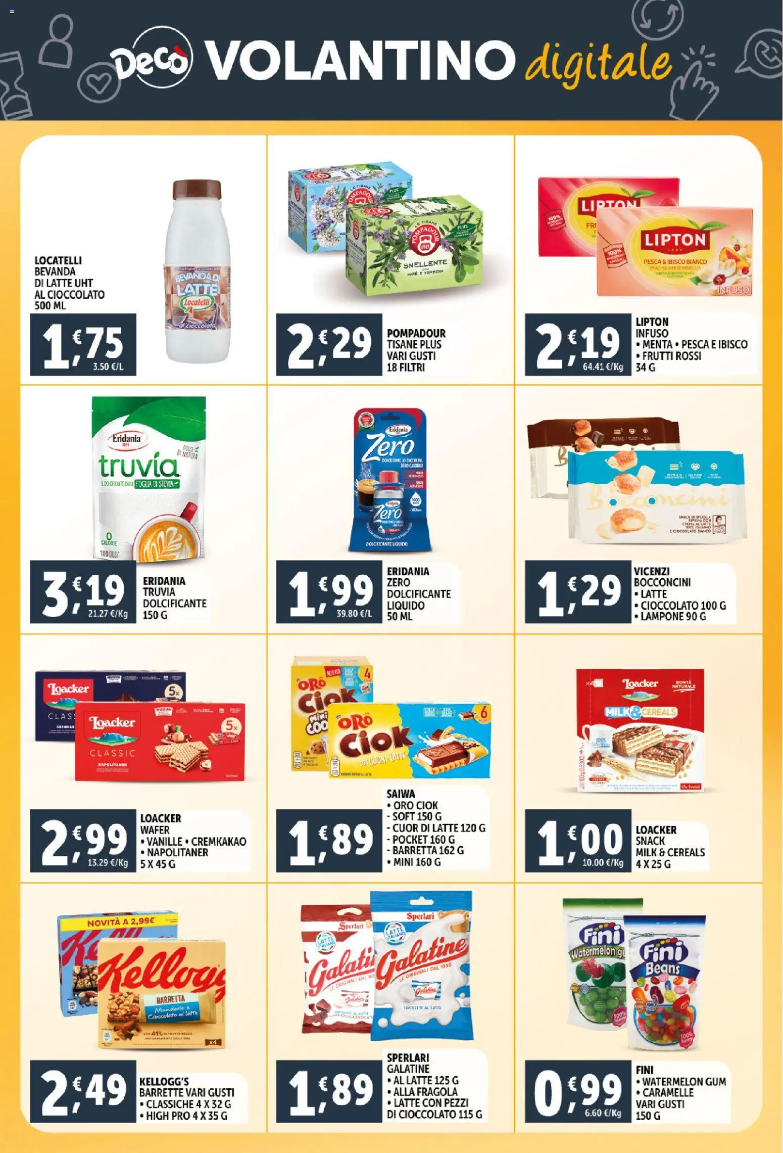 Volantino Decò del 06.03.2026 | Pagina: 23 | Prodotti: Dolcificante, Cioccolato, Latte, Menta
