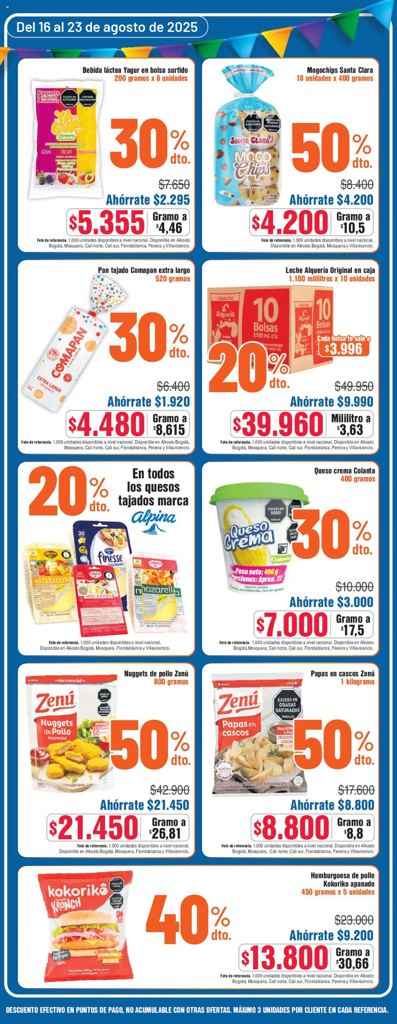 Alkosto folleto │ válido desde el 16.08.2025 | Página: 2 | Productos: Pan, Crema, Té, Σοκολατούχο γάλα