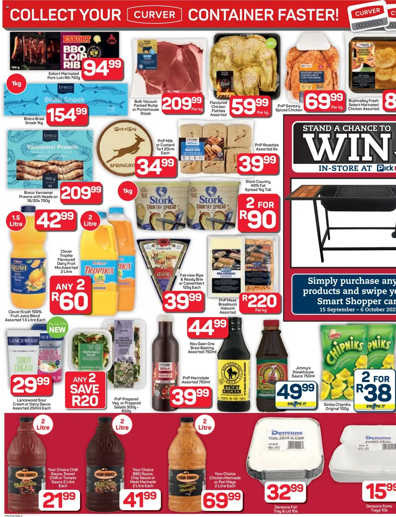 New Pick n Pay catalogue – valid from 15.09.2025 | Page: 2 | Products: Milk, Sauces, Marinade, Chilli