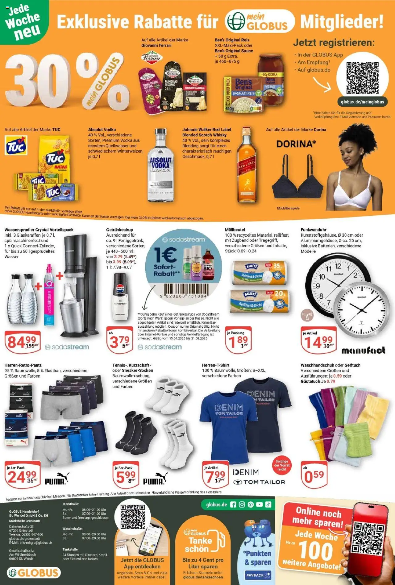 Globus prospekt Grünstadt	 - gültig ab dem 11.08.2025 | Seite: 27 | Produkte: Basmatireis, Wasser, Vodka, Johnnie walker