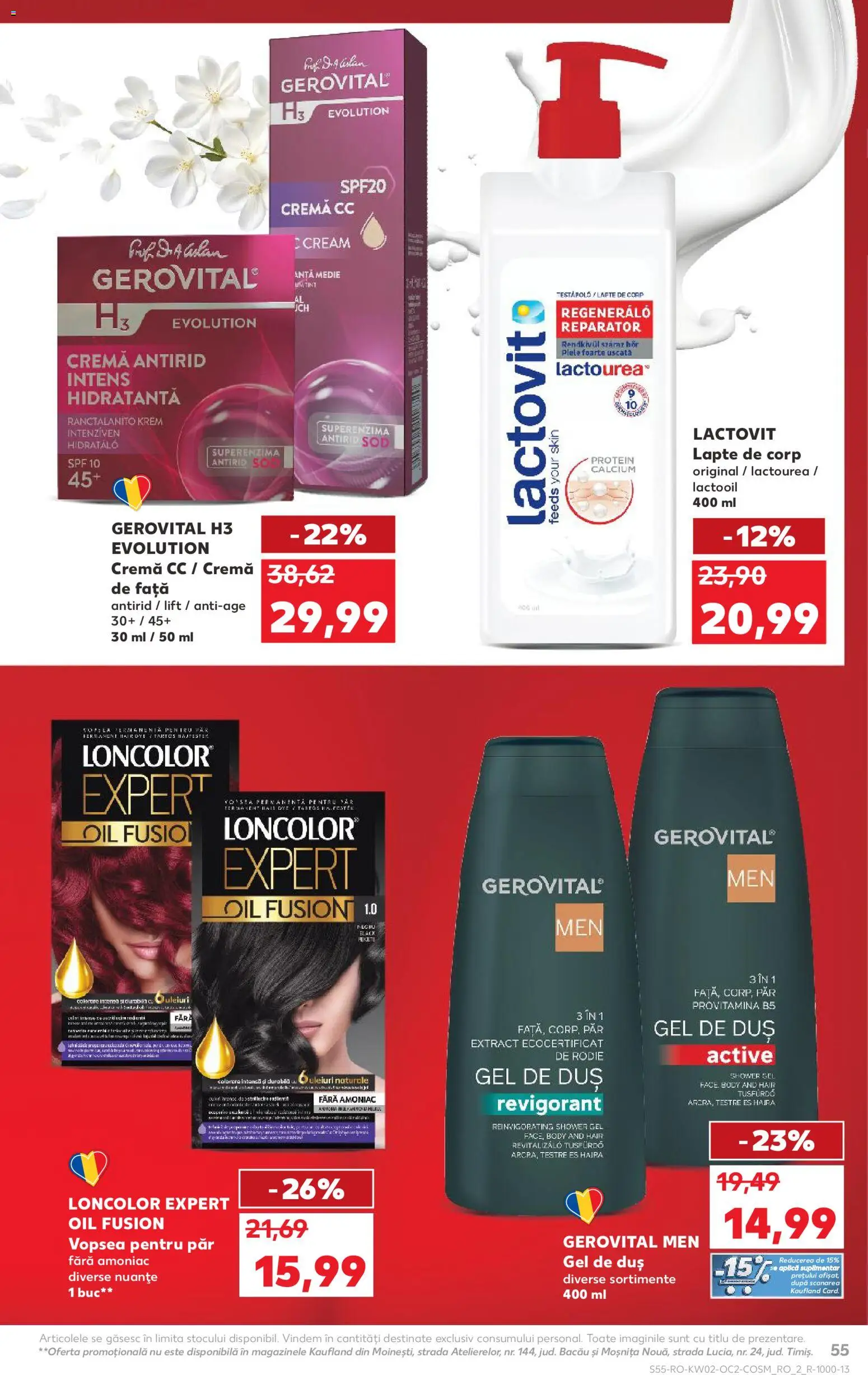 Noul catalog Kaufland – valabil de la 07.01.2026 | Pagină: 55 | Produse: Vopsea, Body, Duș, Cremă