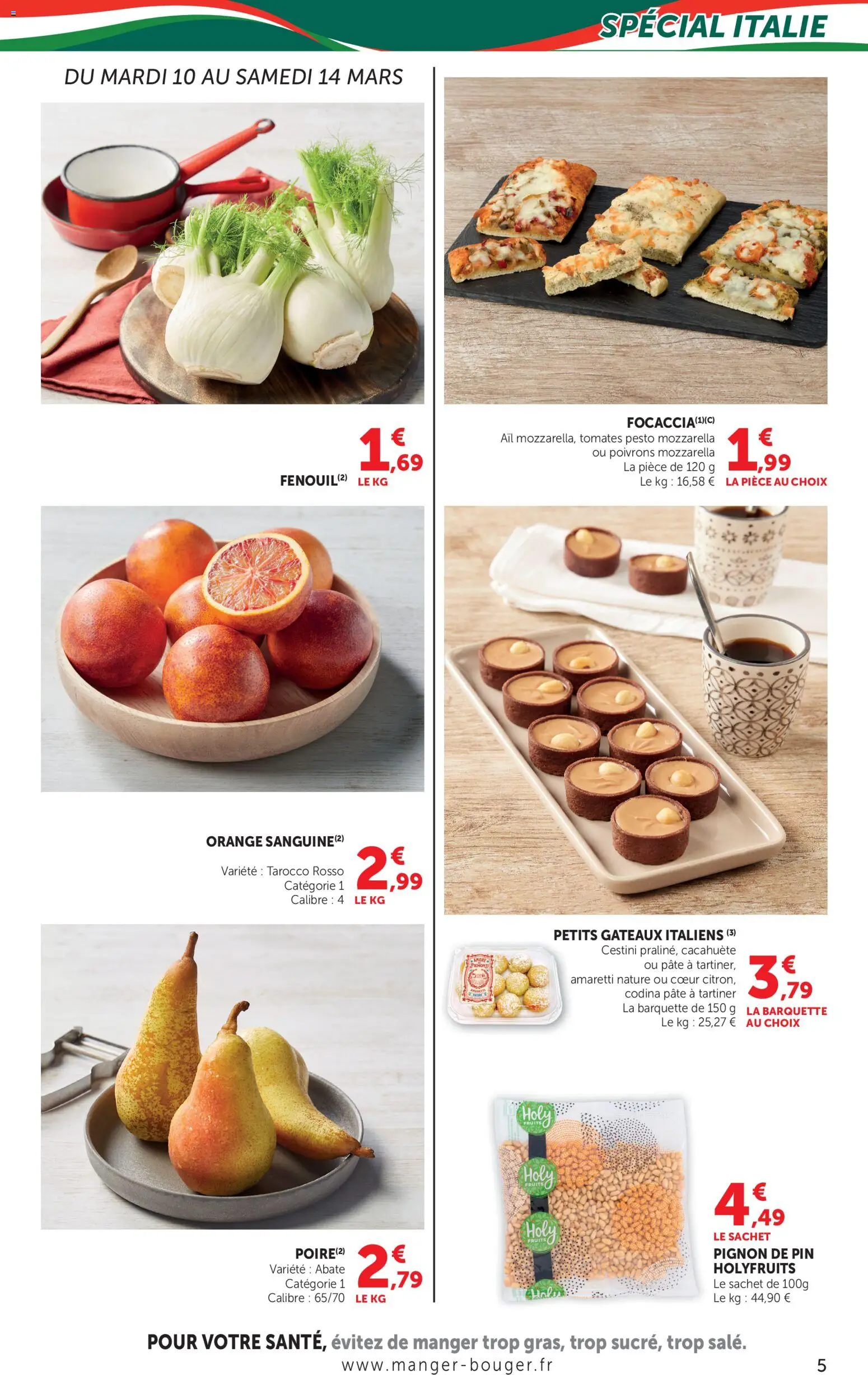 {H1} | Page: 5 | Produits: Ail, Mozzarella, Pesto, Pâte à tartiner