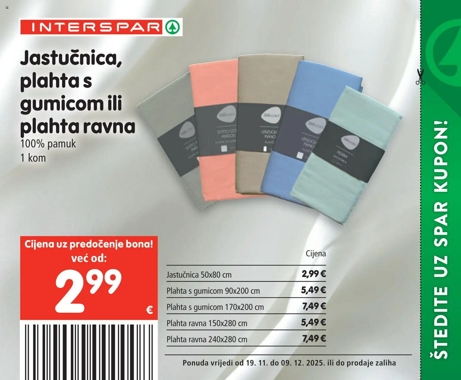 Interspar katalog | vrijedi od 19.11.2025 | Stranica: 38 | Proizvodi: Jastučnica, Plahta