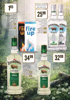 Pogląd oferty "WÓDKA ŻUBRÓWKA BIAŁA Z NUTĄ, Wódka Żubrówka Biała z Nutą, 2 rodzaje, 0,5 L, 37,5%" - ważna od 27.03.2026 | Strona: 8 | Produkty: Żubrówka, Vodka, Wódka