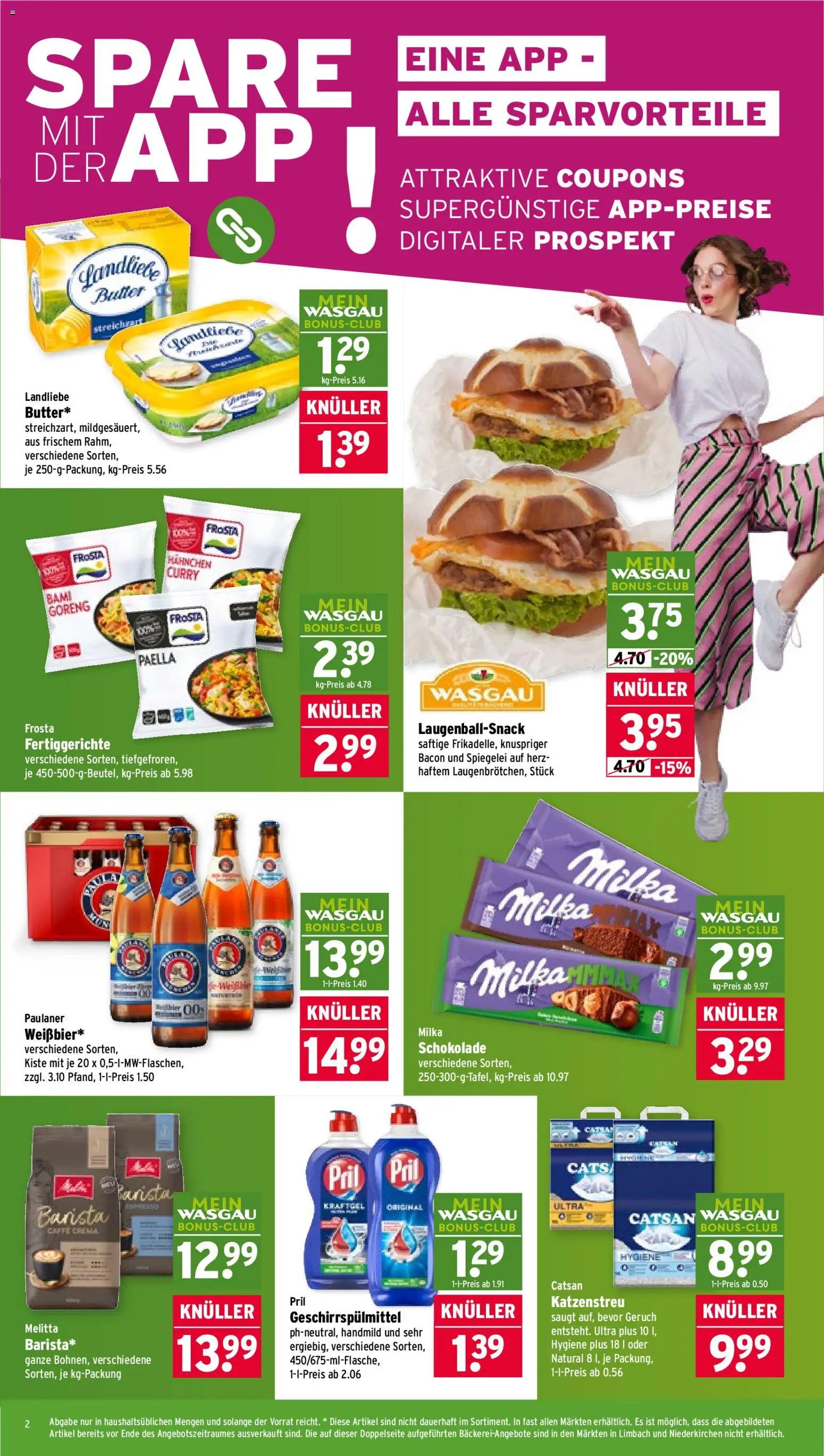 Wasgau Prospekt 	 – gültig ab 20.04.2026 | Seite: 2 | Produkte: Melitta, Hahnchen, Geschirrspülmittel, Pril