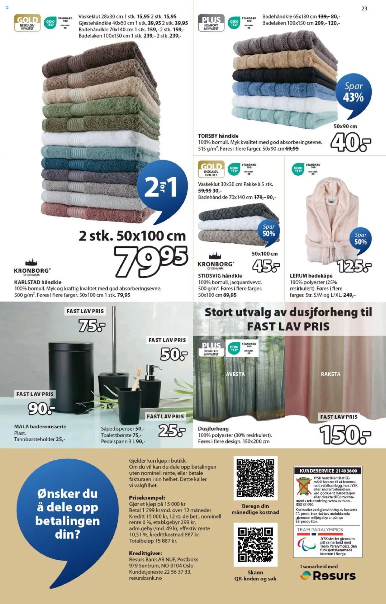  | Side: 23 | Produkter: Badekåpe, Суміш дитяча, Dusjforheng
