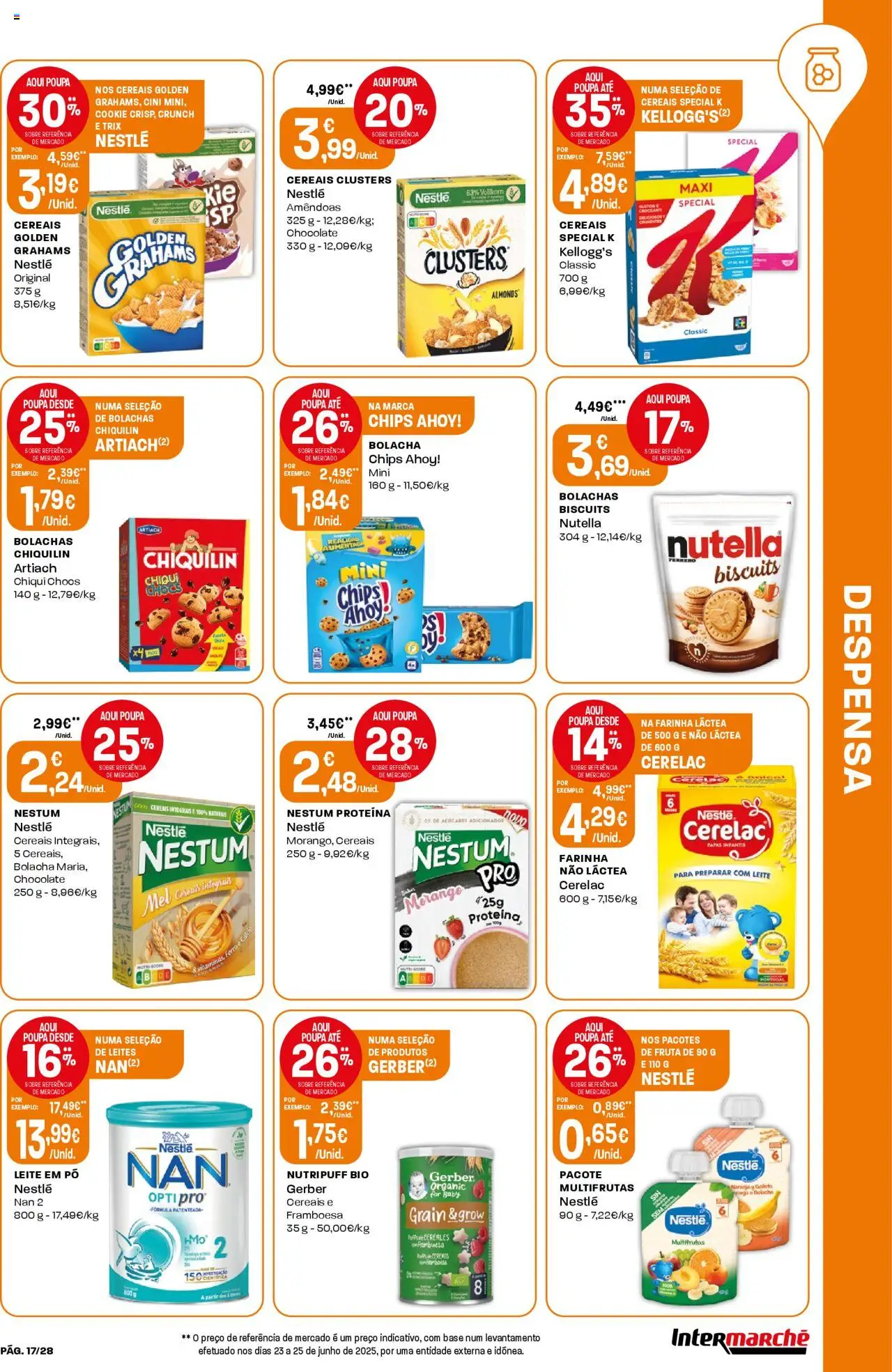 Intermarché folheto │ válido de 31.07.2025 | Página: 17 | Produtos: Amêndoas, Base, Leite em pó, Leite