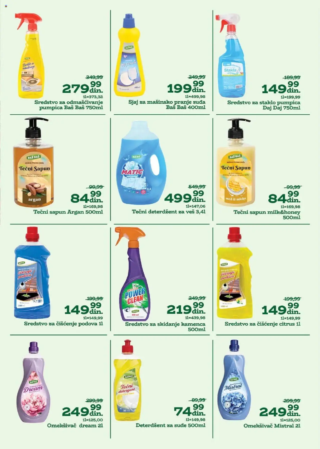 Univerexport katalog - važi od 08.07.2025 | Strana: 13 | Proizvode: Sjaj za mašinsko pranje suđa, Tečni deterdžent, Mleko, Med