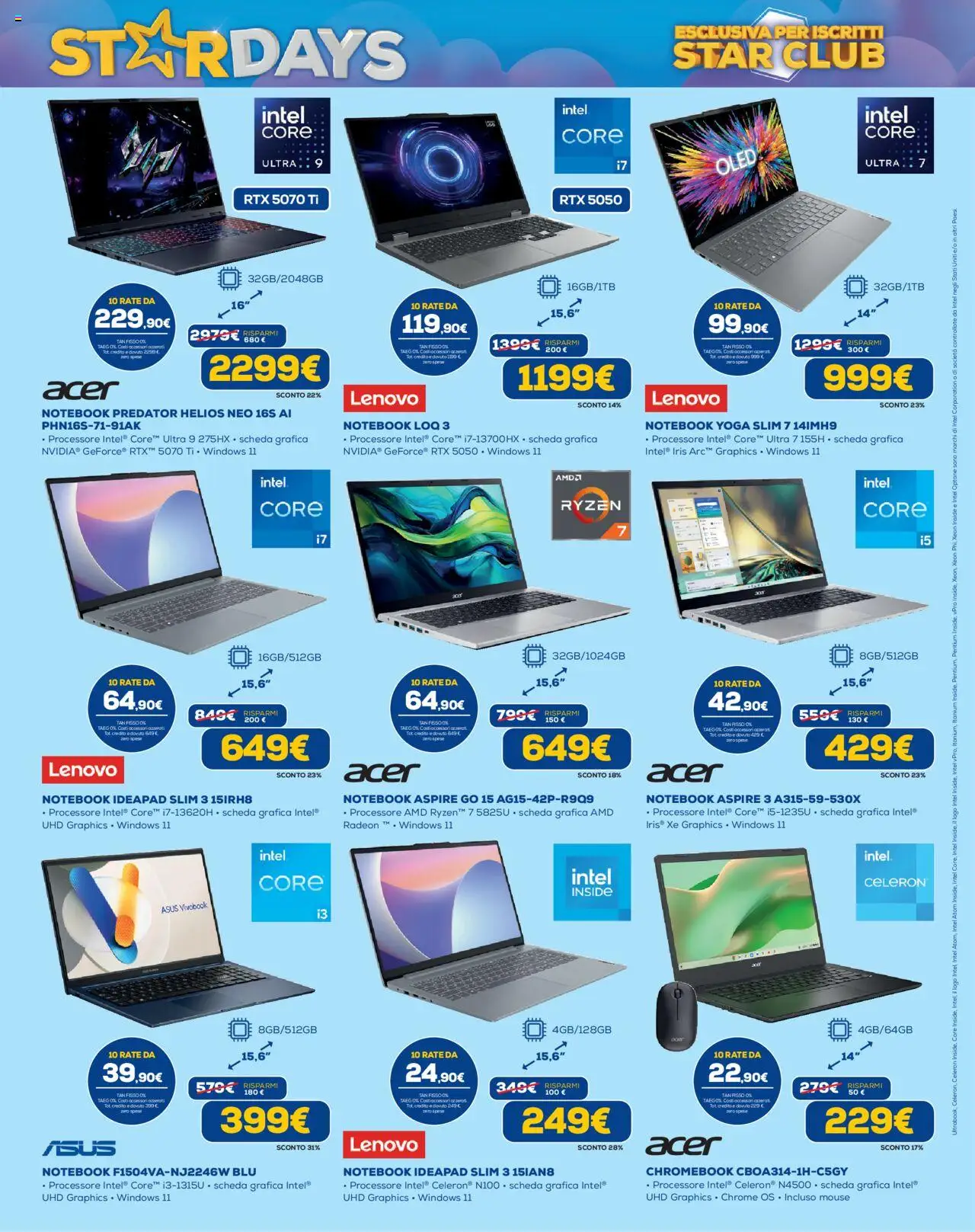 Volantino Euronics del 09.10.2025 | Pagina: 9 | Prodotti: Notebook, Mouse