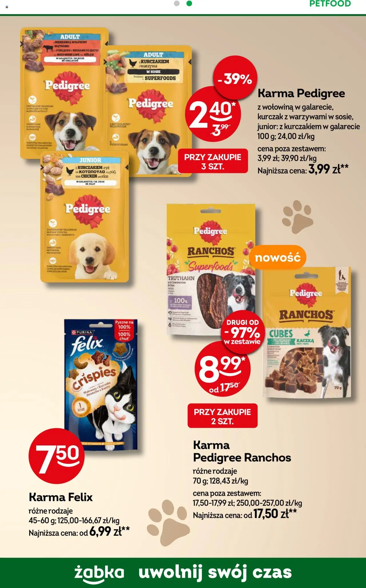 Żabka Gazetka od 21.05.2025 | Strona: 99 | Produkty: Kurczak, Kaczka, Pedigree, Wołowina