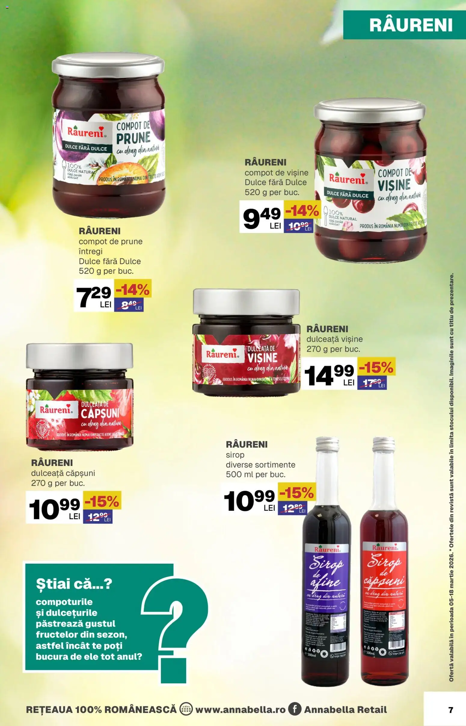 Noul catalog Annabella – valabil de la 05.03.2026 | Pagină: 7 | Produse: Afine, Căpșuni, Sirop, Fructe