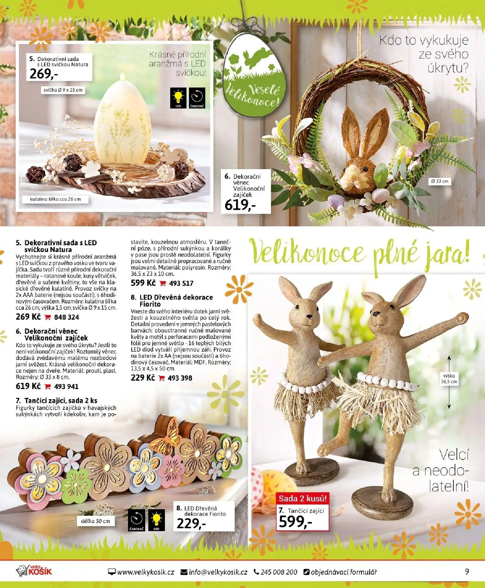 Velký Košík katalog březen 2026 od 01.03.2026 | Strana: 9 | Produkty: Svíčky, Baterie, LED, Dekorace