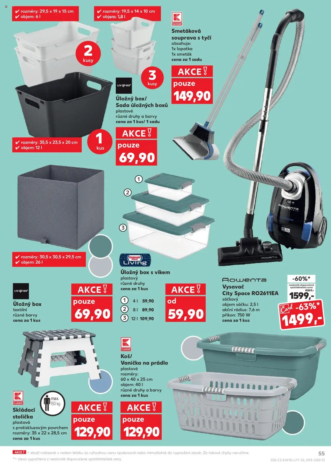 Kaufland leták - Brno od 27.08.2025 | Strana: 55 | Produkty: Stolička, Skládací stolička, Lopatka, Úložný box s víkem