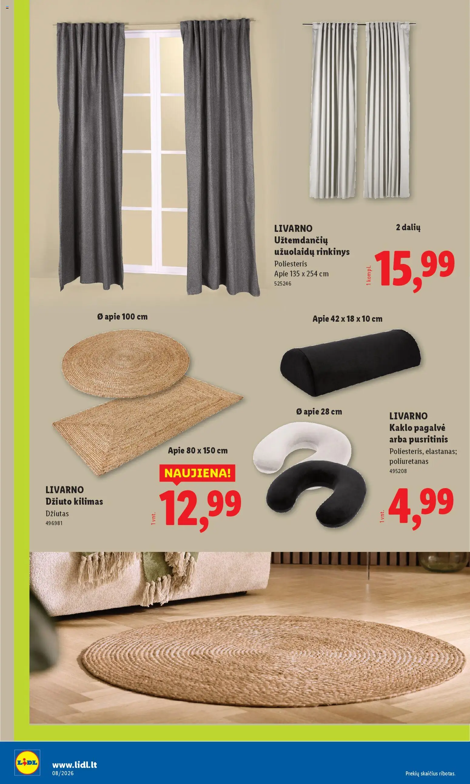 LIDL akcijos nuo 16.02.2026 | Puslapis: 8 | Prekių: Pagalvė, Kilimas